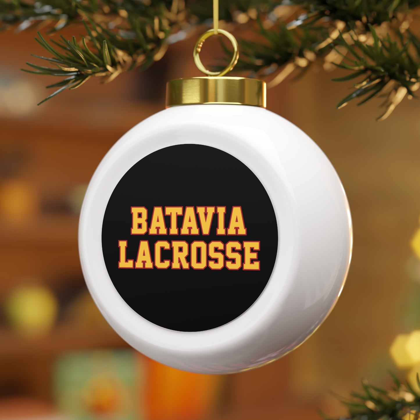 Batavia Lacrosse Christmas Ball Ornament