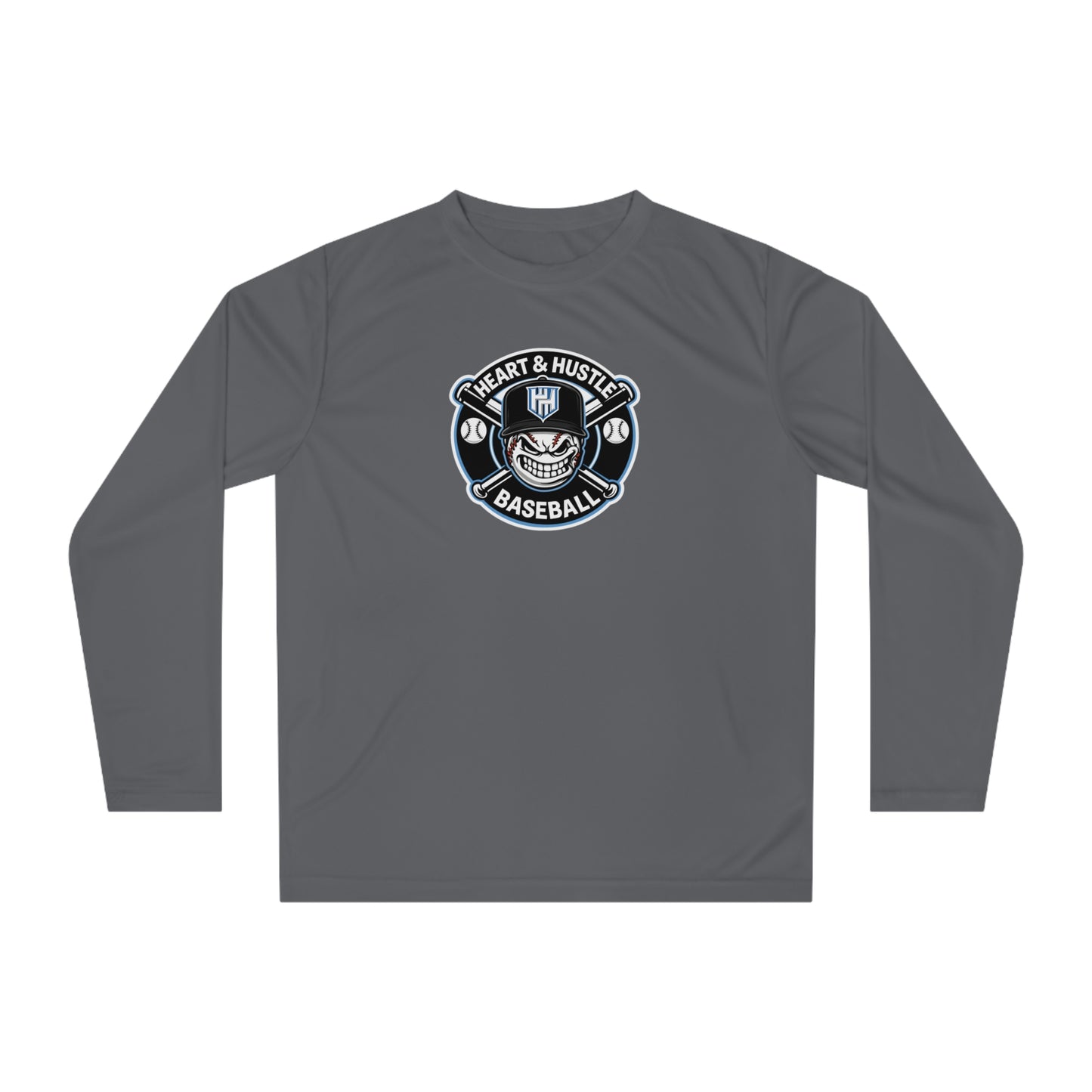 Adult Heart and Hustle Baseball Team 365 Performance Long Sleeve Shirt