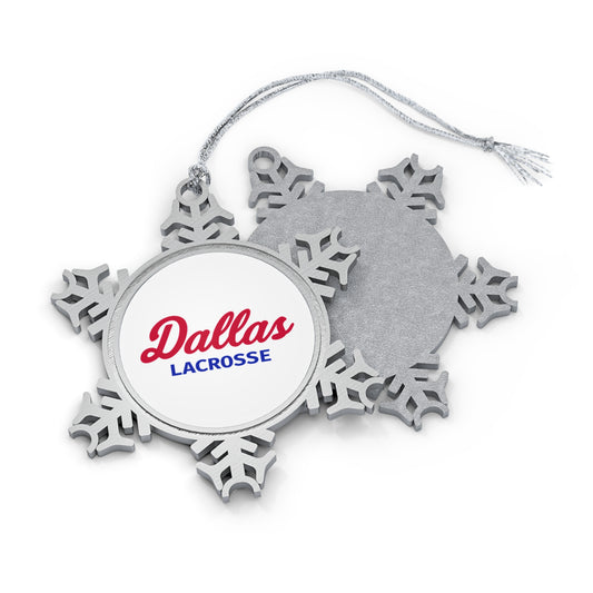 SMU Lacrosse Pewter Snowflake Ornament