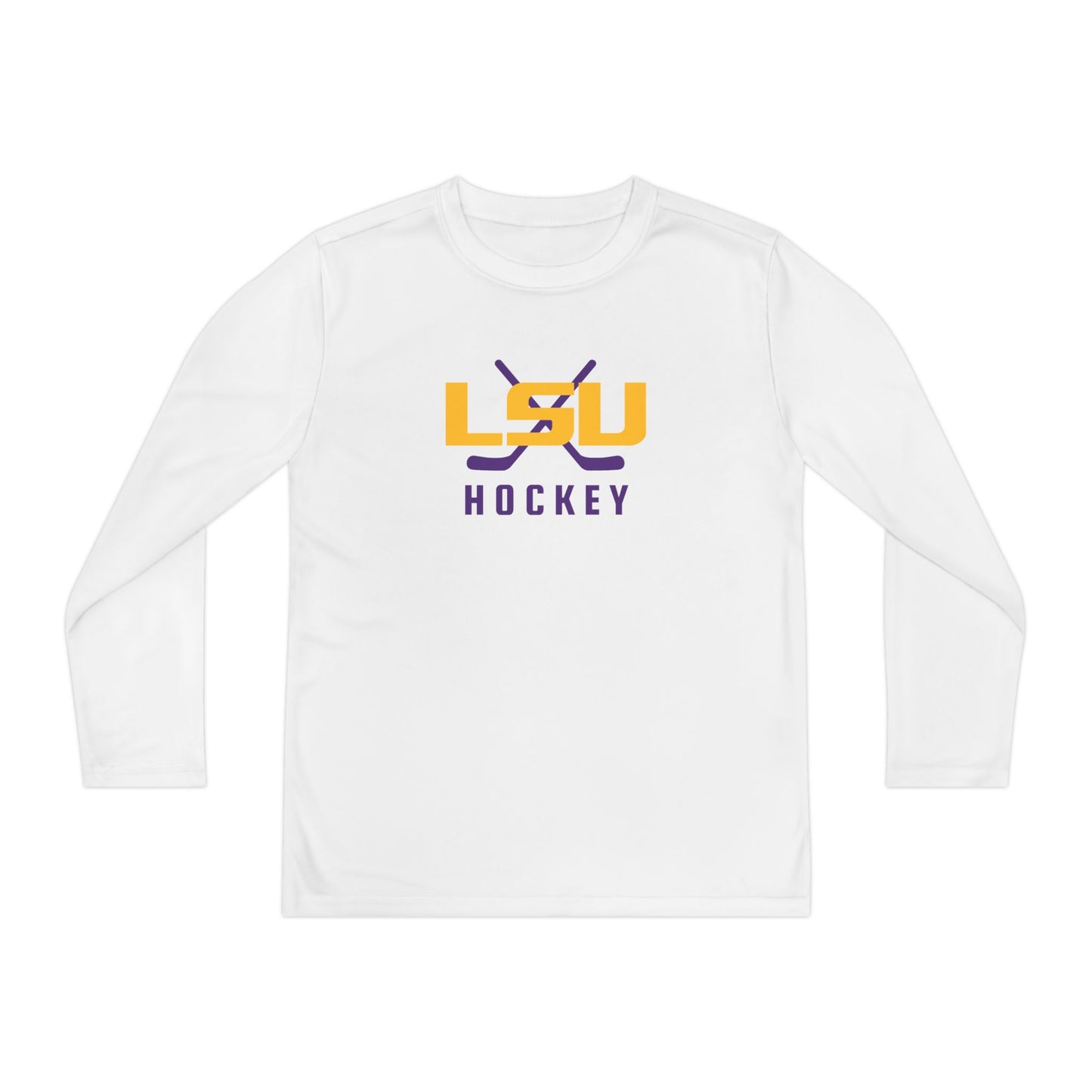 Youth LSU Ice Hockey Performance Long Sleeve Shirt