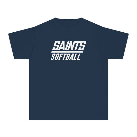 Youth Saints Softball Comfort Colors Garment Dyed T-Shirt