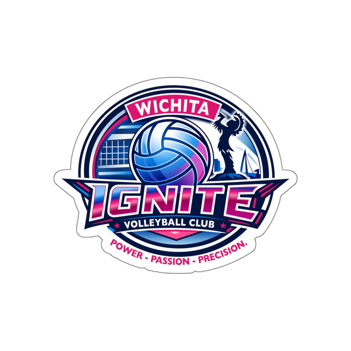 Wichita Ignite Volleyball Die-Cut Sticker