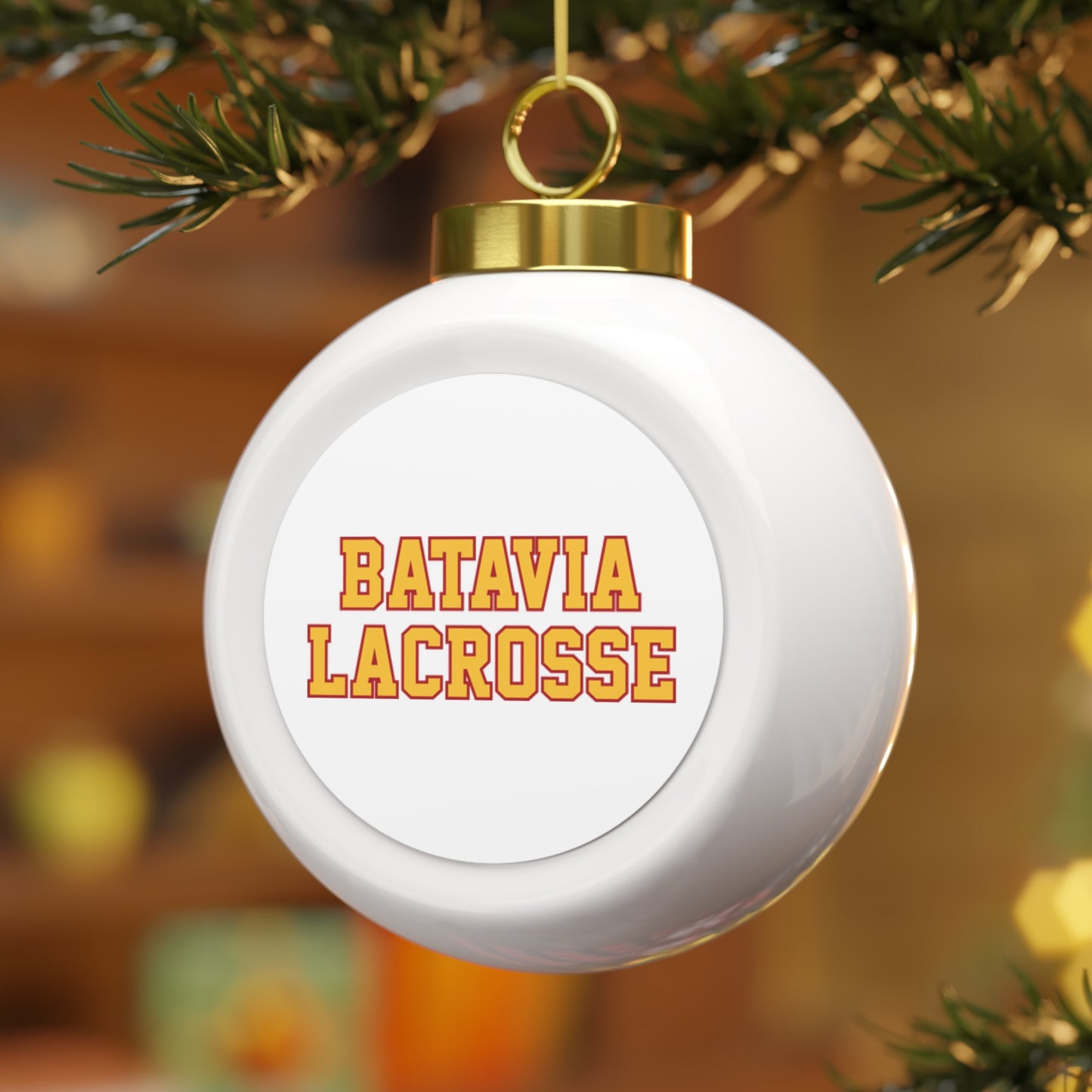 Batavia Lacrosse Christmas Ball Ornament