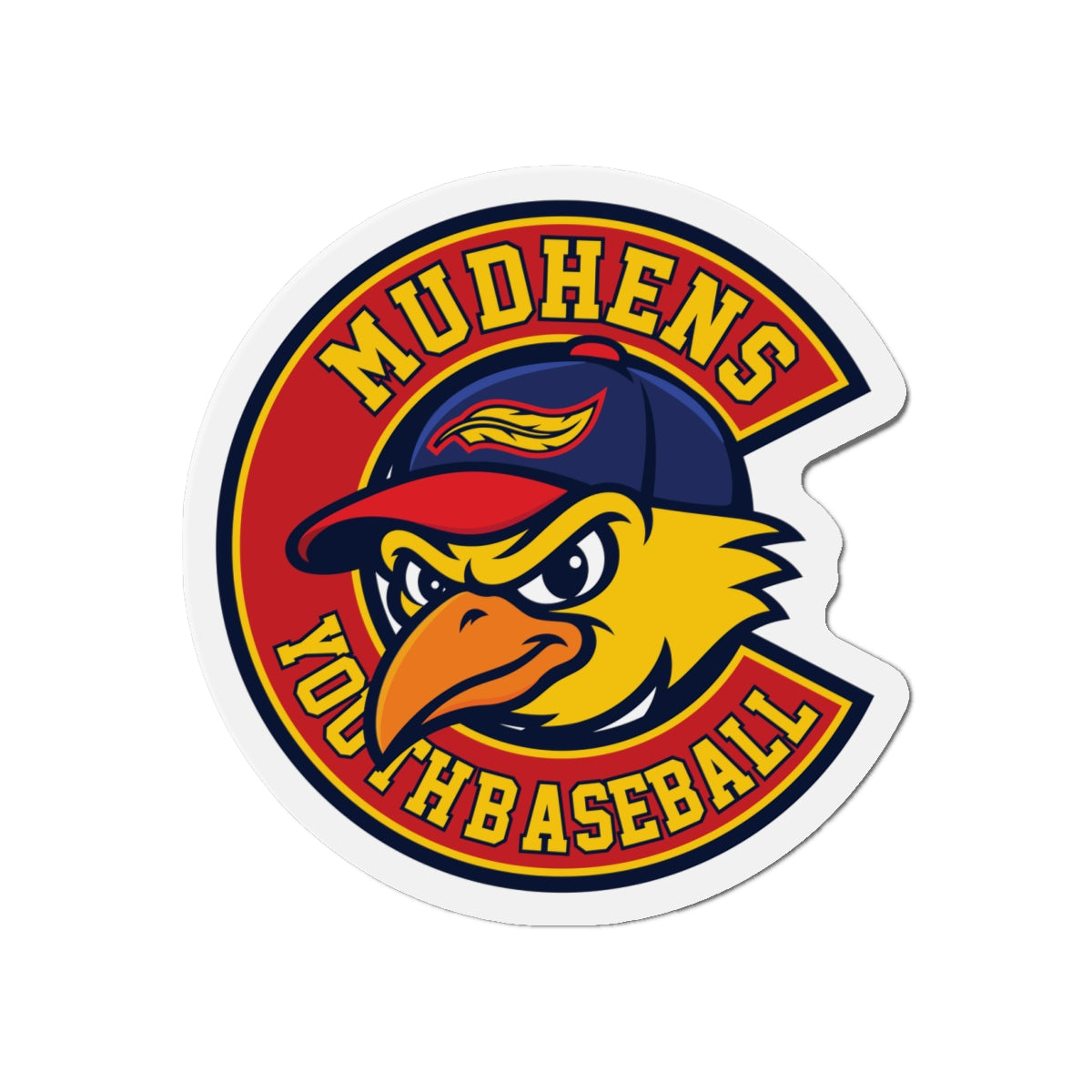 Mudhens Baseball Die-Cut Magnet