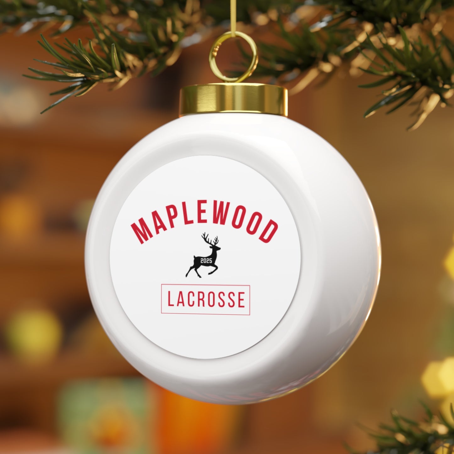 Maplewood Lacrosse Christmas Ball Ornament