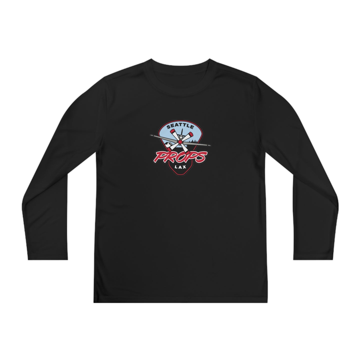 Youth Seattle Props Lacrosse Sport-Tek Performance Long Sleeve