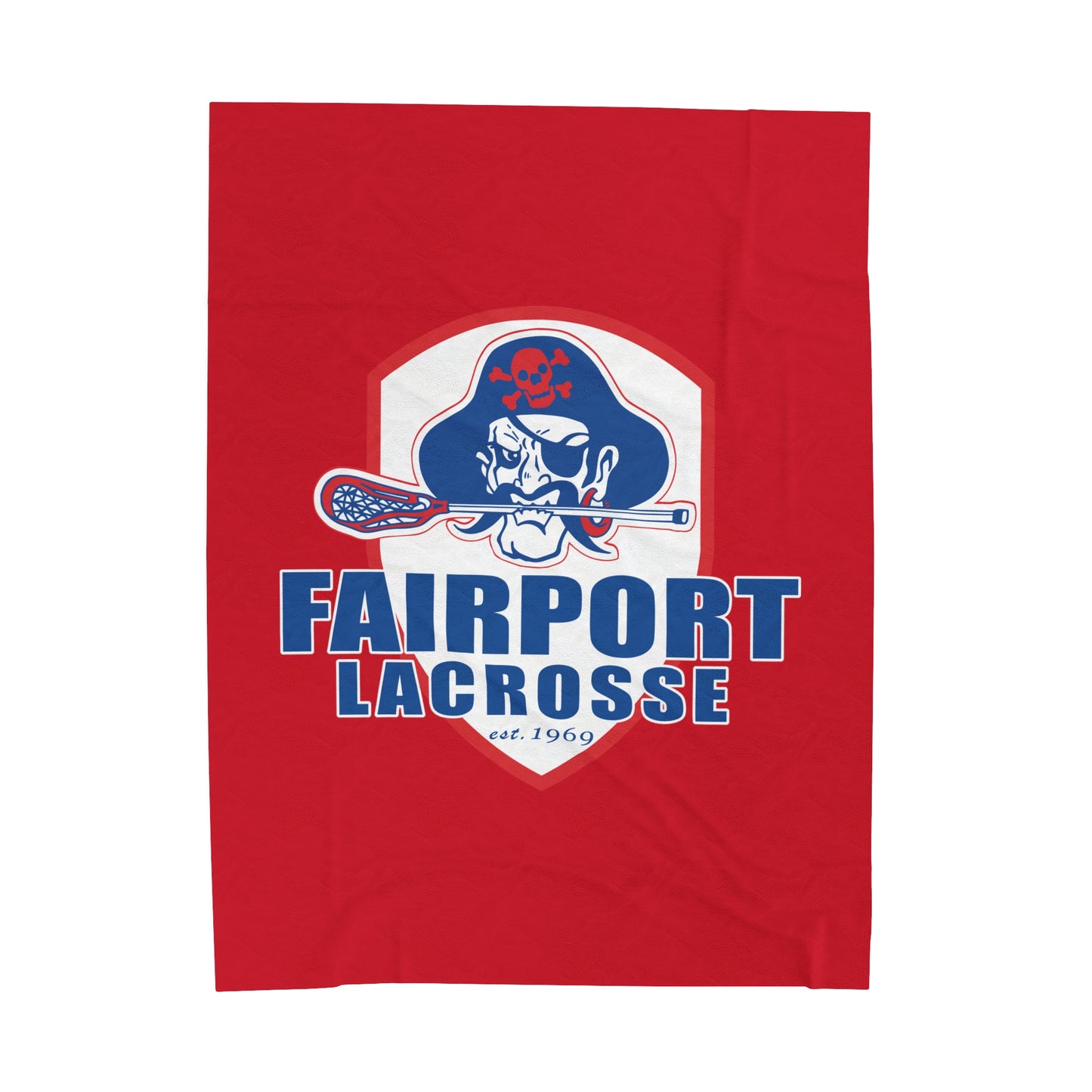 Fairport Lacrosse Velveteen Plush Blanket