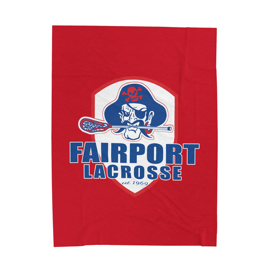 Fairport Lacrosse Velveteen Plush Blanket