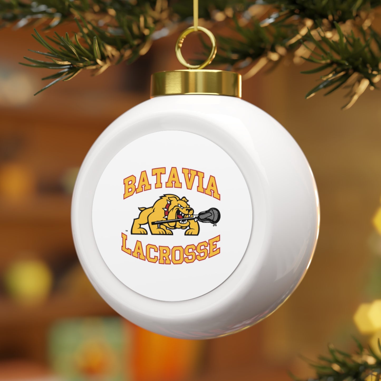 Batavia Lacrosse Christmas Ball Ornament