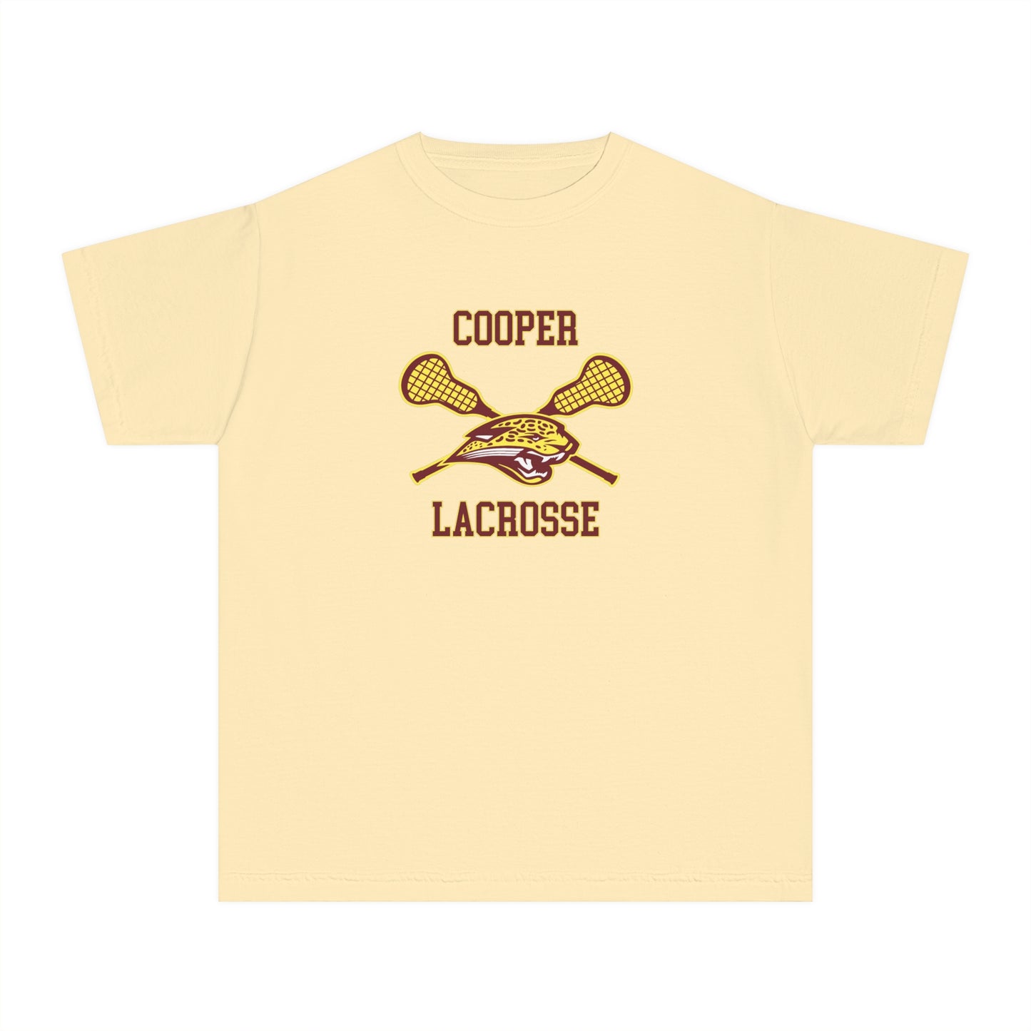 Youth Cooper High School Lacrosse Comfort Colors Garment-Dyed T-Shirt