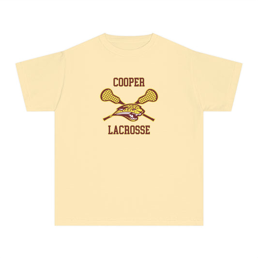 Youth Cooper High School Lacrosse Comfort Colors Garment-Dyed T-Shirt