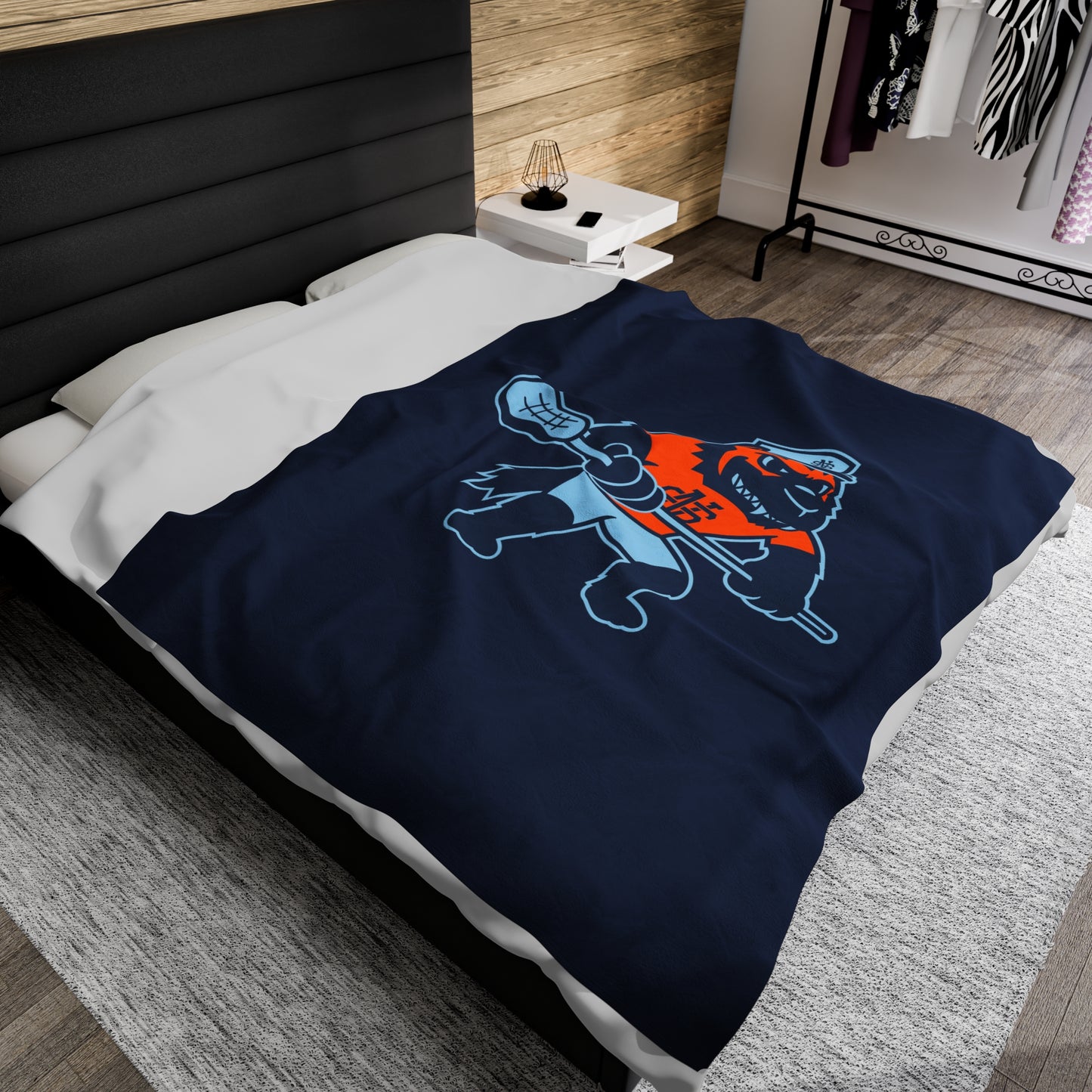 North Stafford Lacrosse Velveteen Plush Blanket