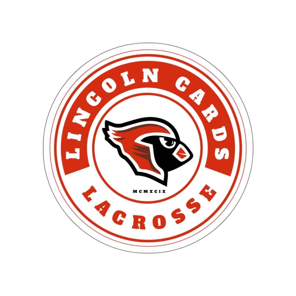 Lincoln Lacrosse Die-Cut Outdoor Sticker