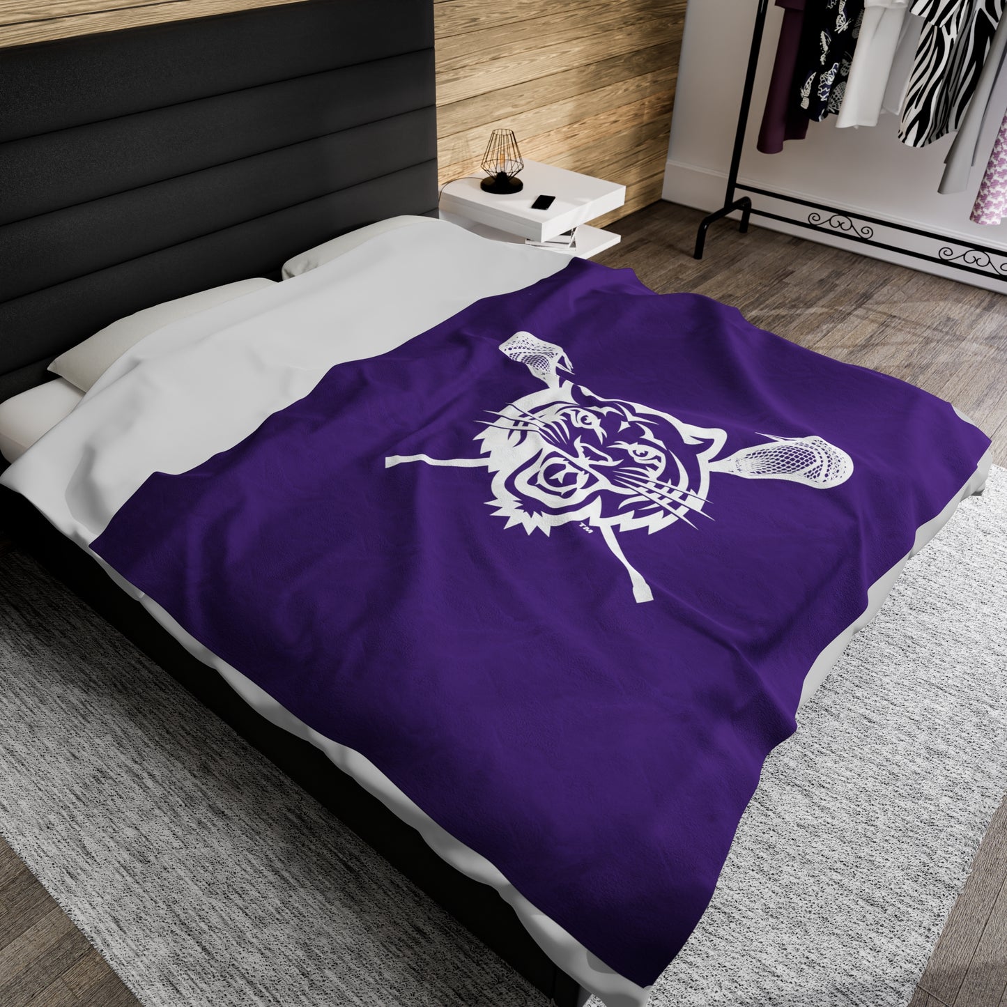 Tiger Lax Velveteen Plush Blanket (60" x 80")