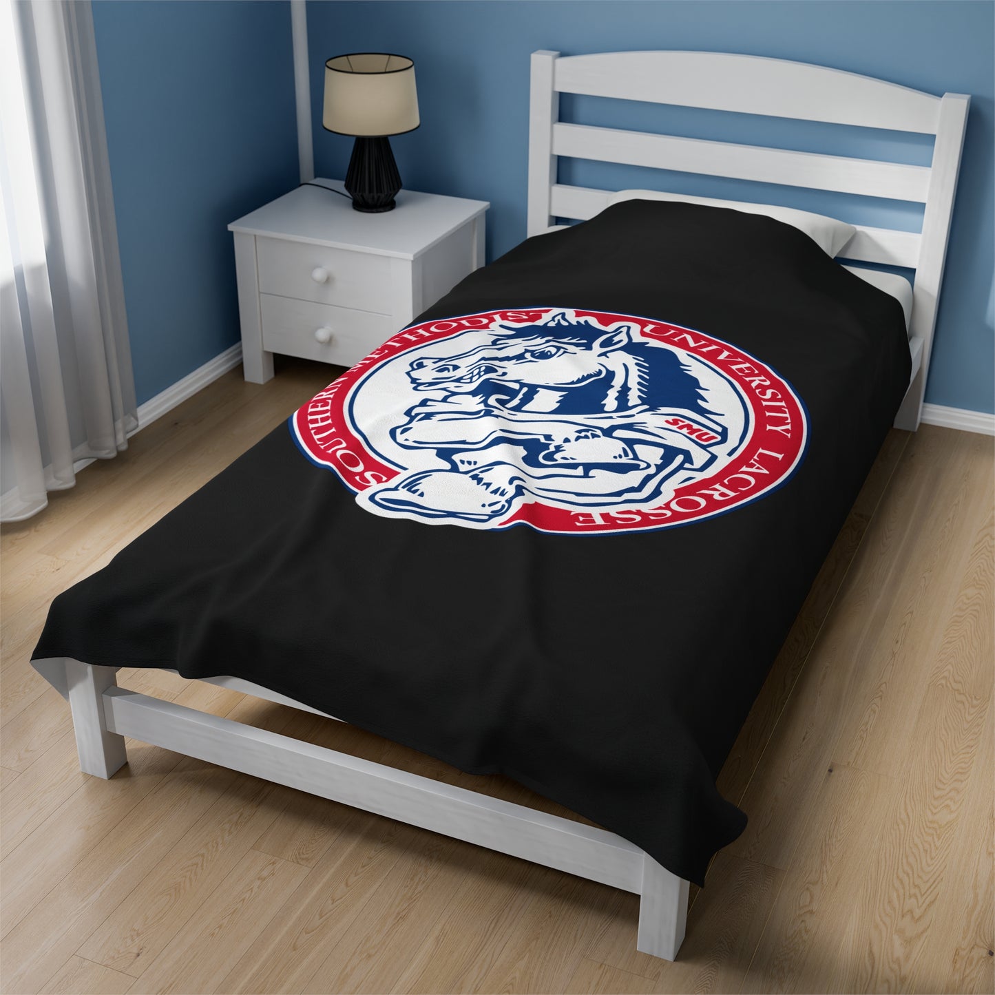 Stangs Lacrosse Club Velveteen Plush Blanket (60" x 80")