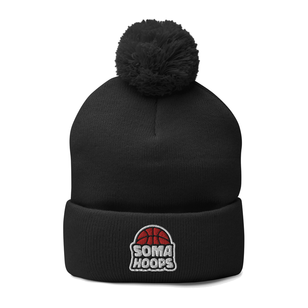 SOMA Hoops Pom-Pom Beanie — Black