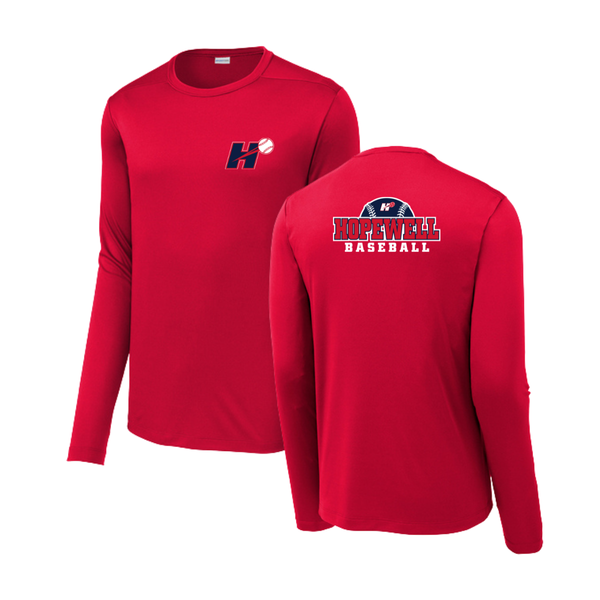 Adult Hopewell Baseball Sport-Tek Posi UV Pro LS Tee