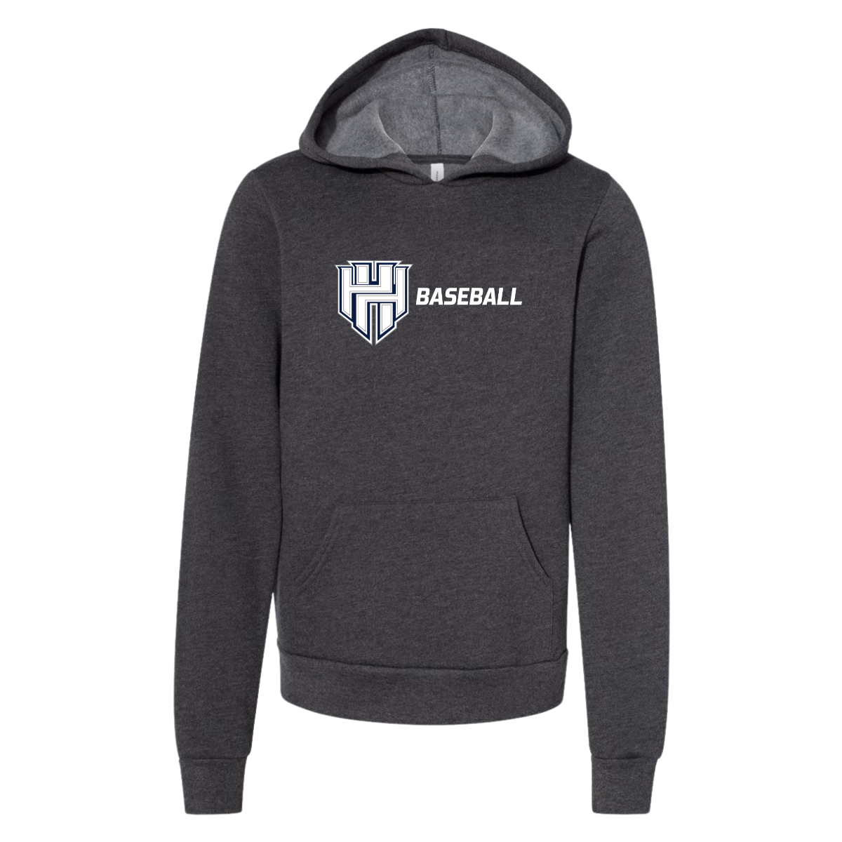 Youth Heart and Hustle Baseball Bella + Canvas Sponge Fleece Hoodie