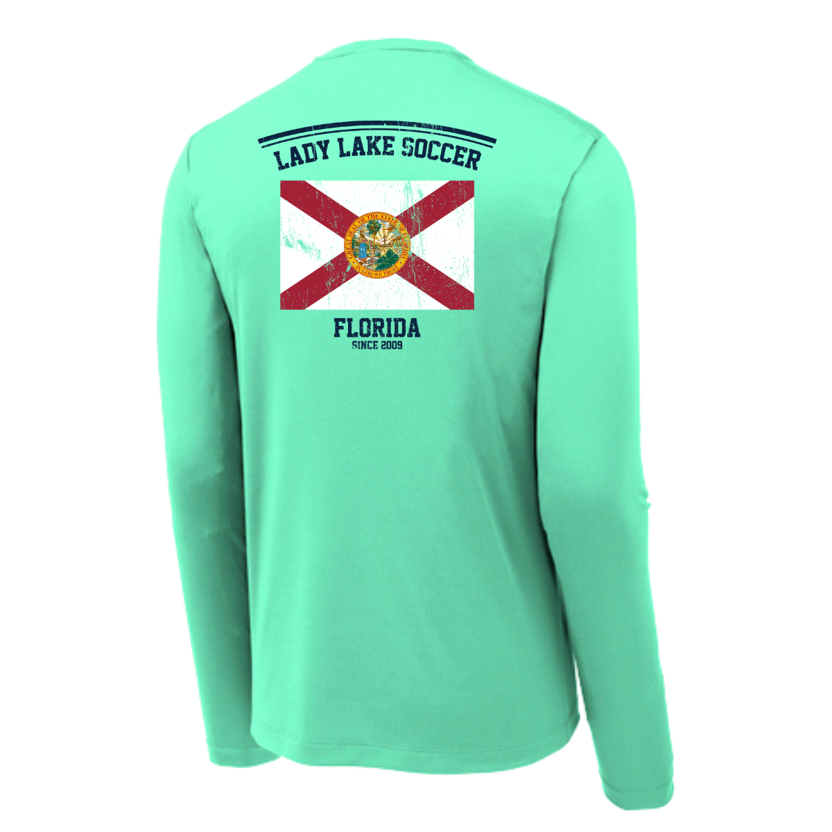 Adult Lady Lake Soccer Association Sport-Tek Posi UV Pro LS Tee