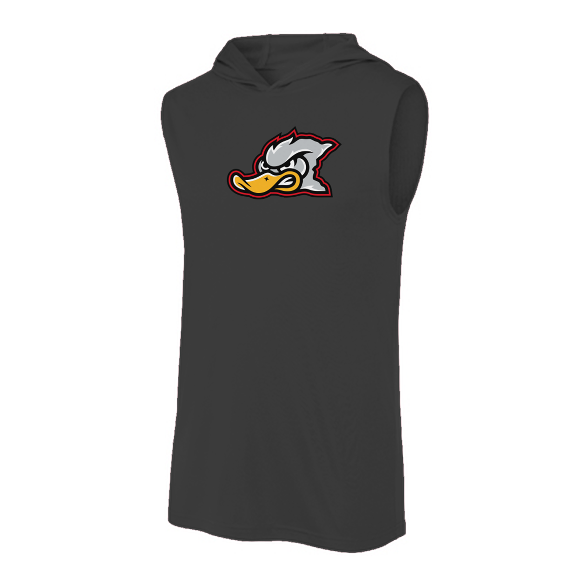 Adult Grey Duck Lacrosse Sport-Tek Sleeveless Hoodie