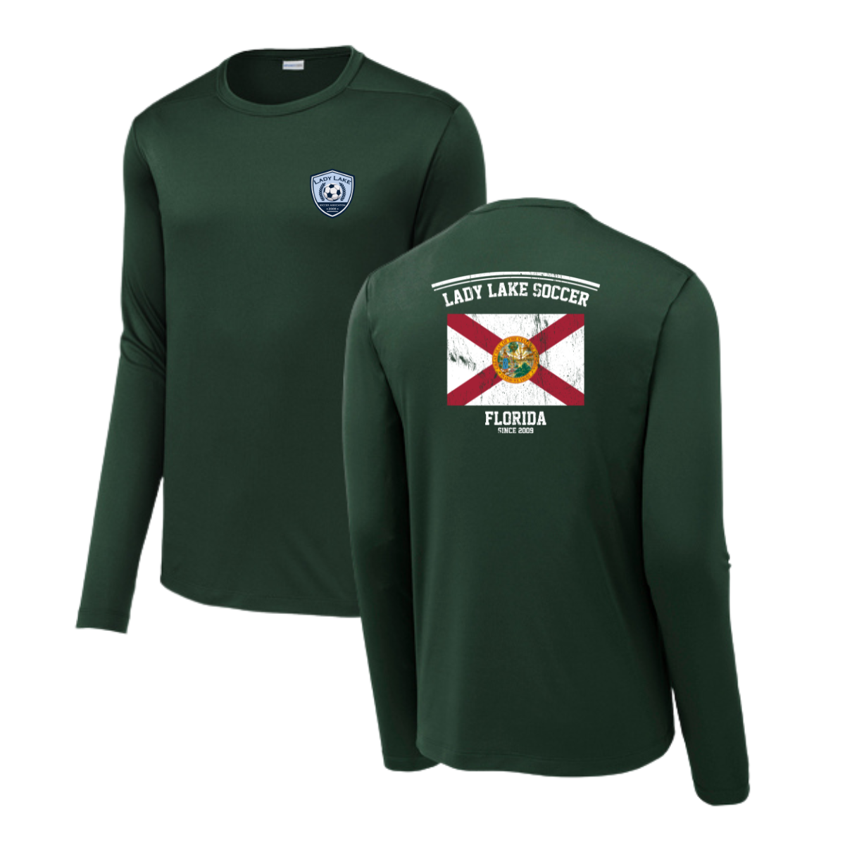 Adult Lady Lake Soccer Association Sport-Tek Posi UV Pro LS Tee