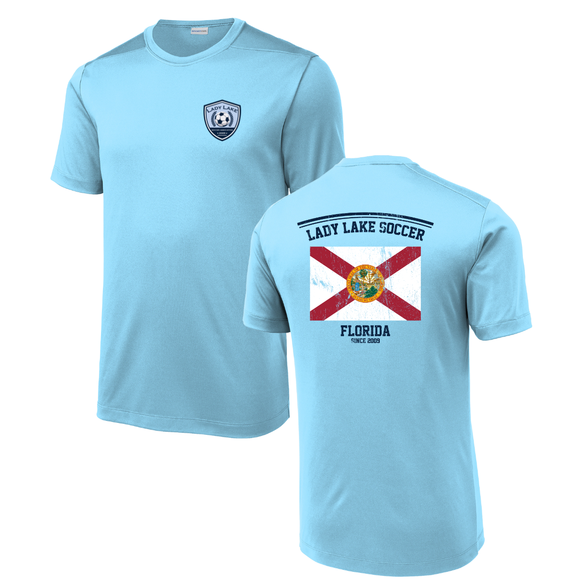 Adult Lady Lake Soccer Association Sport-Tek Posi-UV Pro Tee