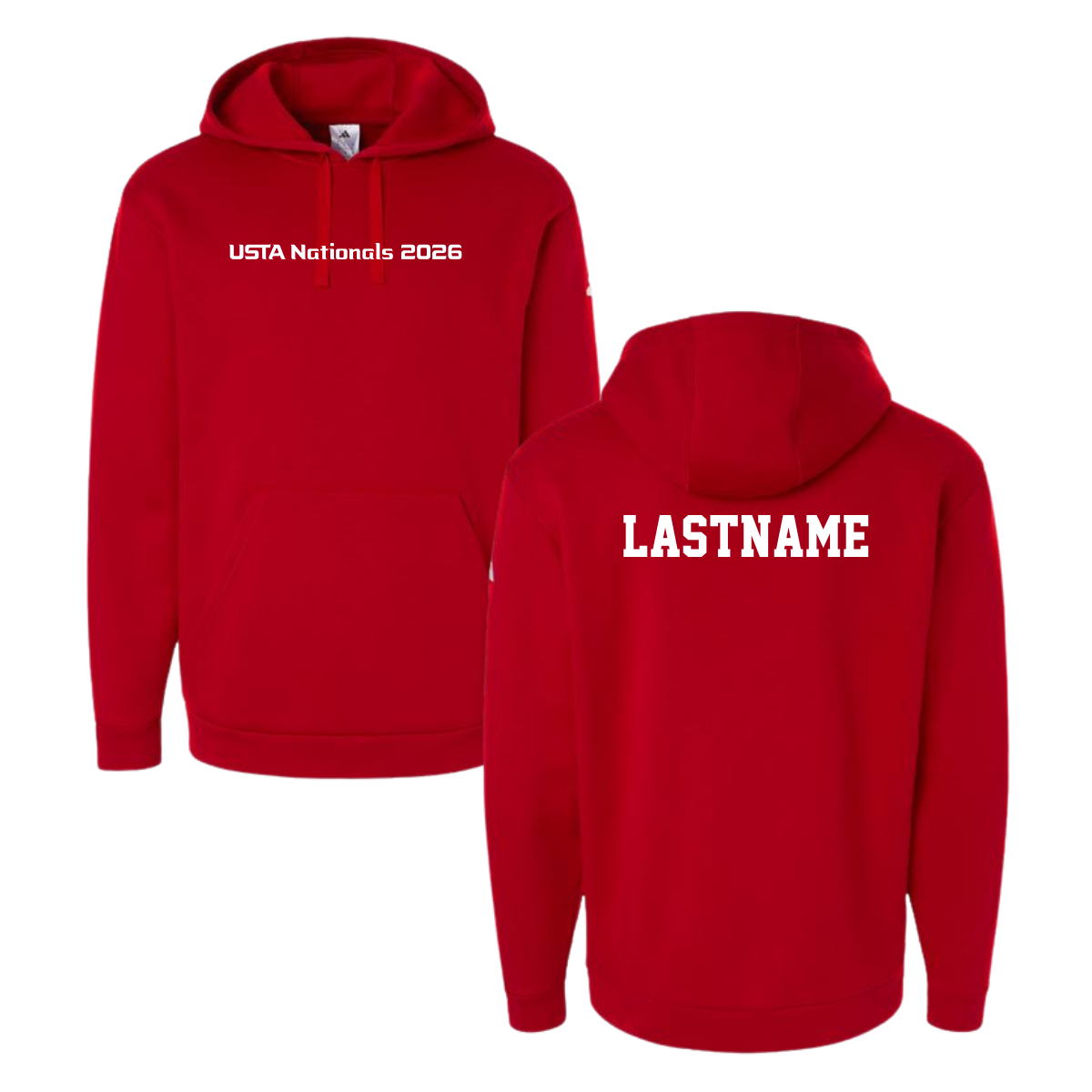 Personalizable - Adult USTA men's team Adidas Fleece Hoodie
