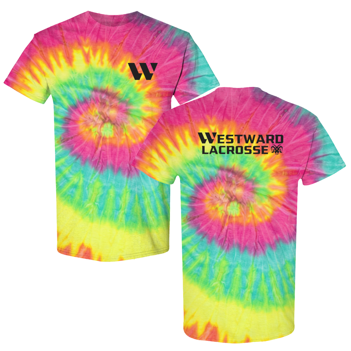 Youth Westward Lacrosse Minty Rainbow Tie Dye T Shirt