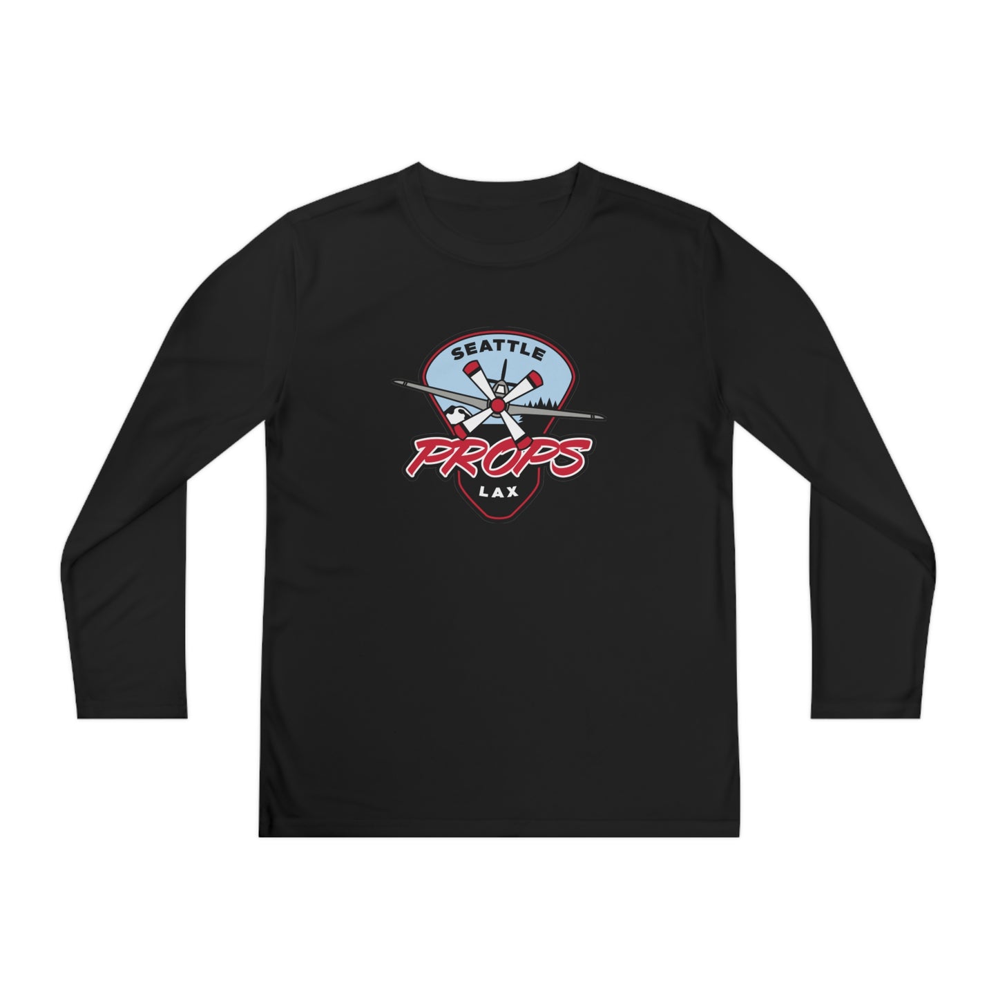 Youth Seattle Props Lacrosse Sport-Tek Performance Long Sleeve