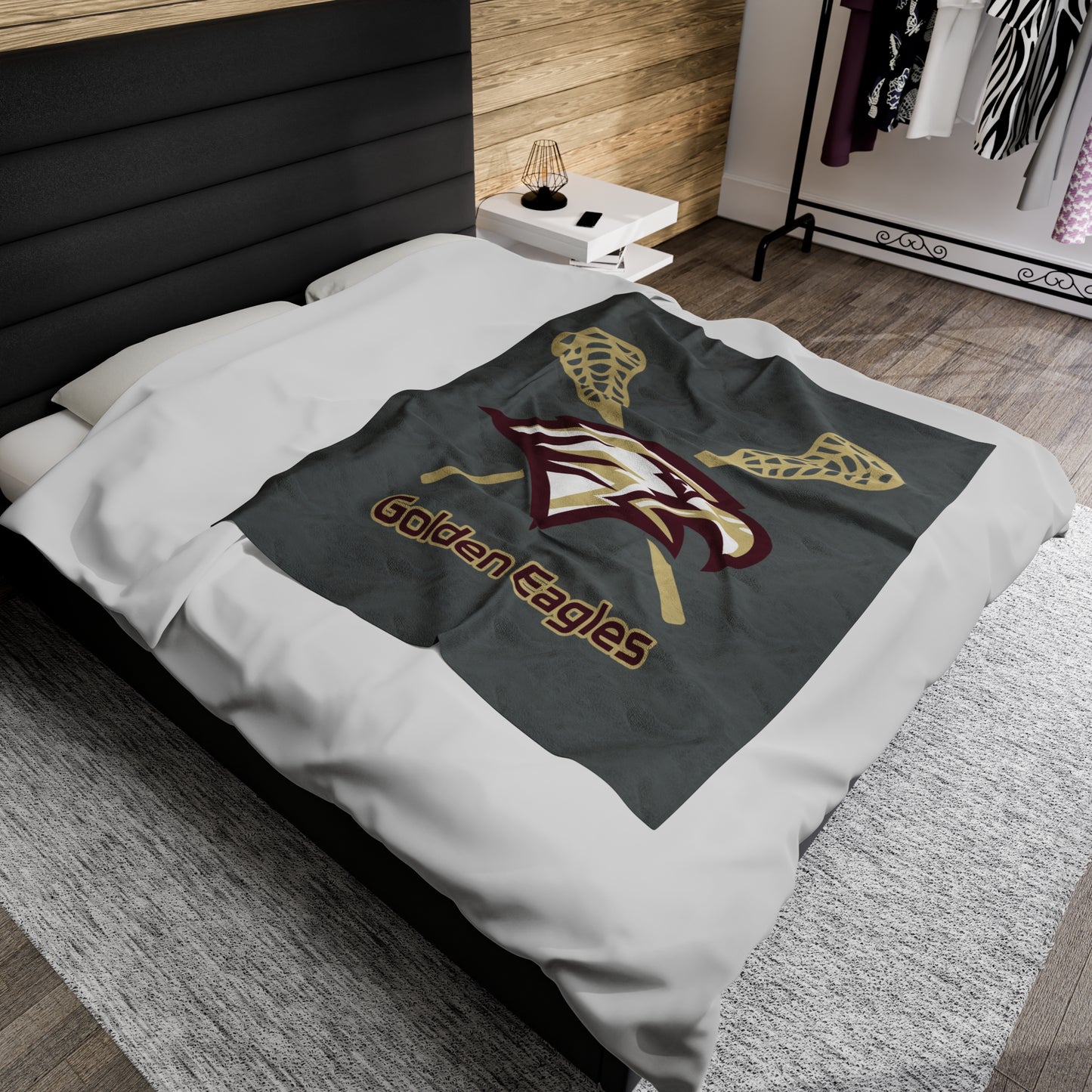 Maple Mountain Youth Lacrosse Velveteen Plush Blanket