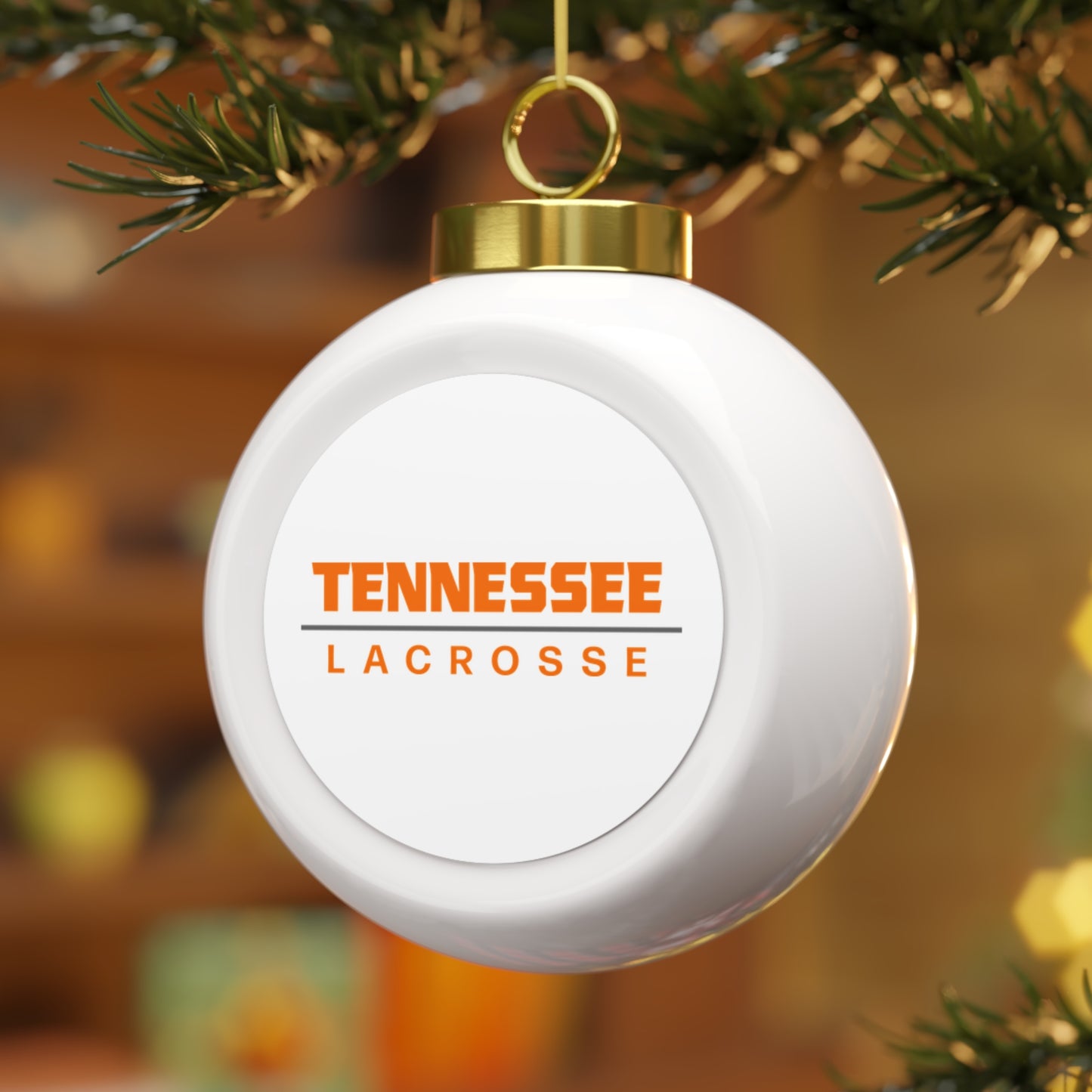 Tennessee Lacrosse Christmas Ball Ornament
