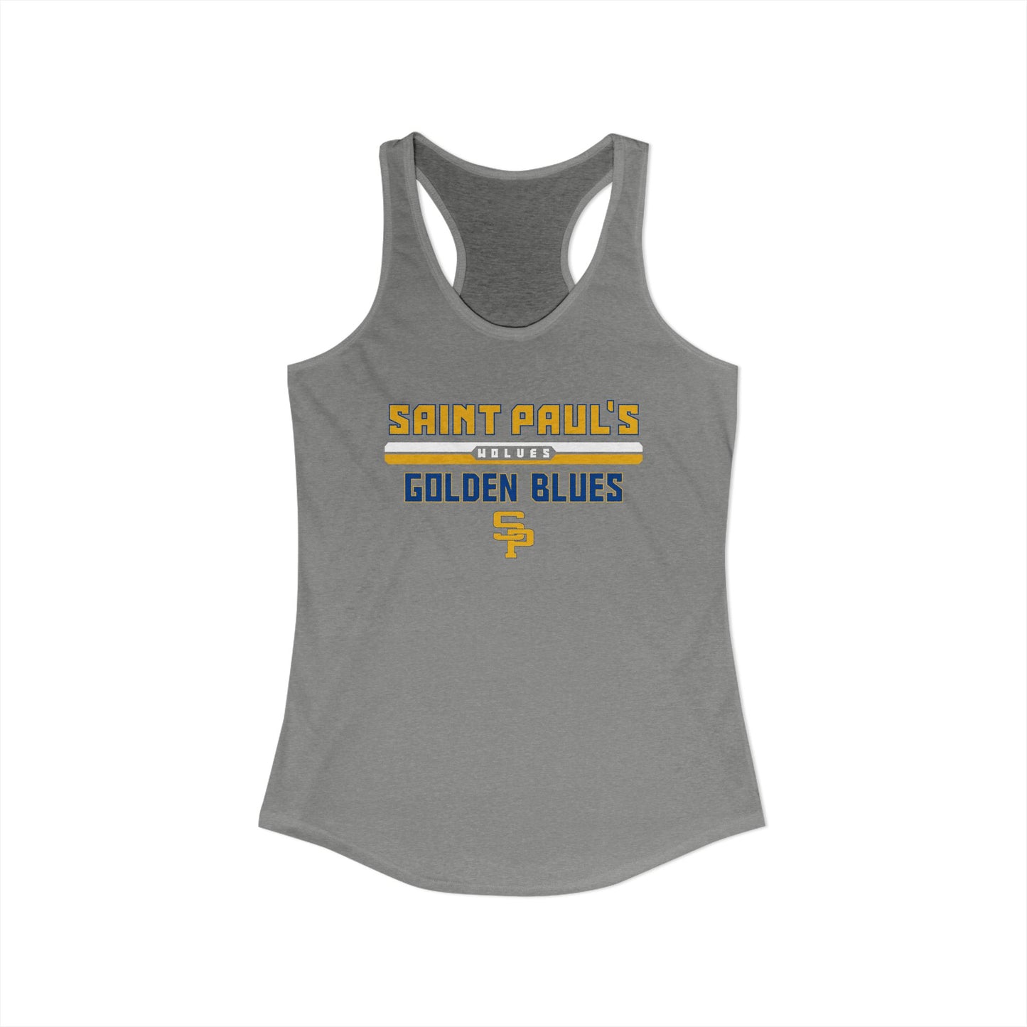 Women's St Paul's Golden Blues Next Level Racerback Tank