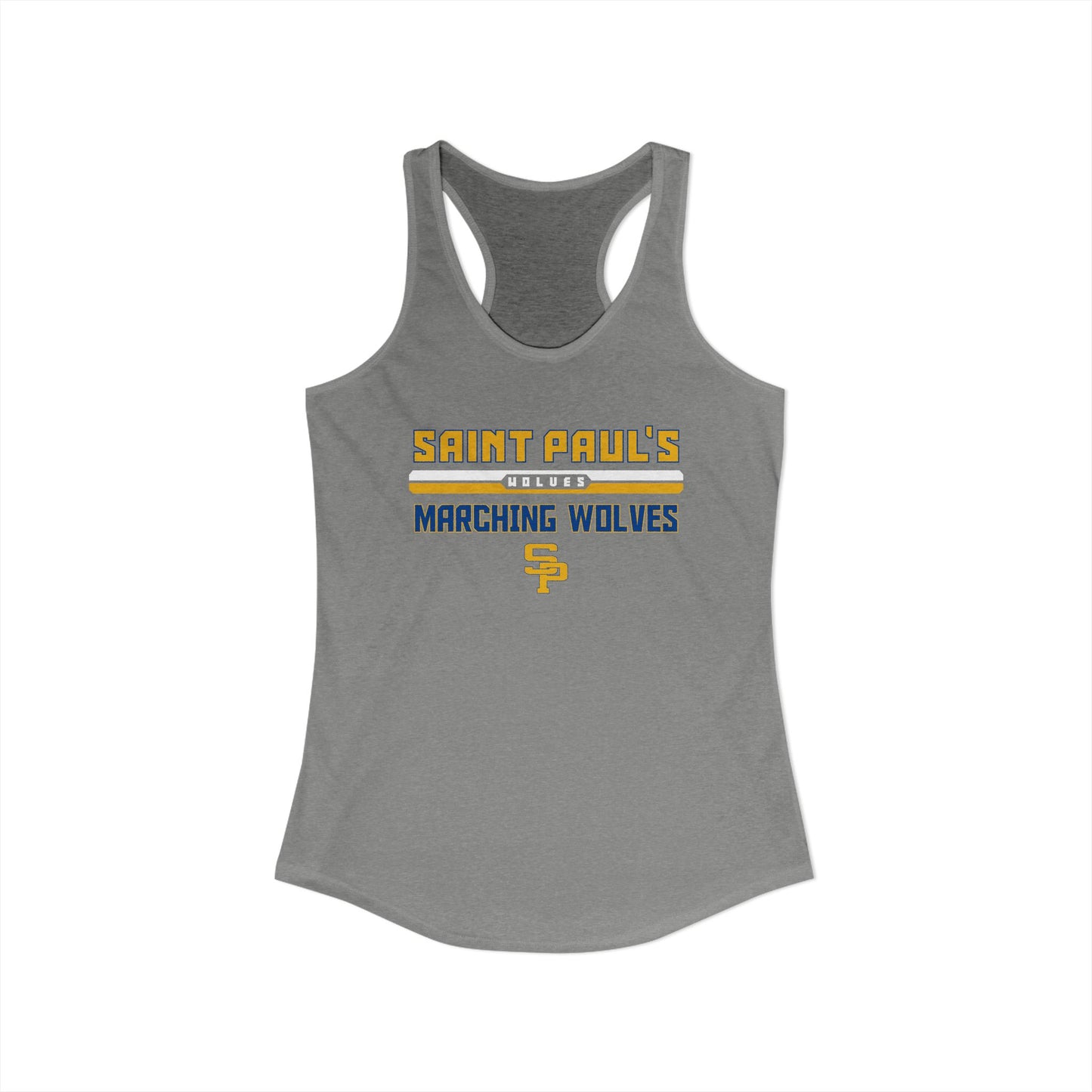 Women's St Paul's Marching Wolves Next Level Racerback Tank