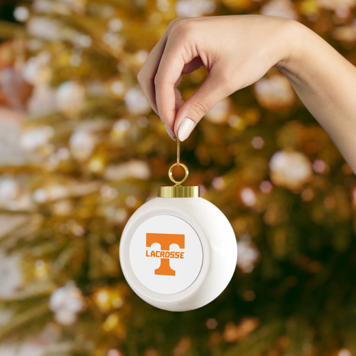 Tennessee Lacrosse Christmas Ball Ornament