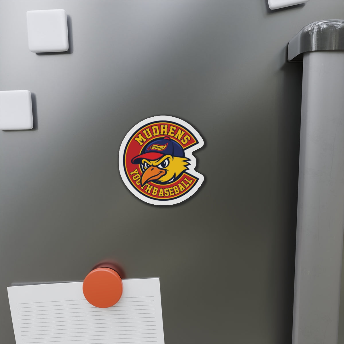Mudhens Baseball Die-Cut Magnet