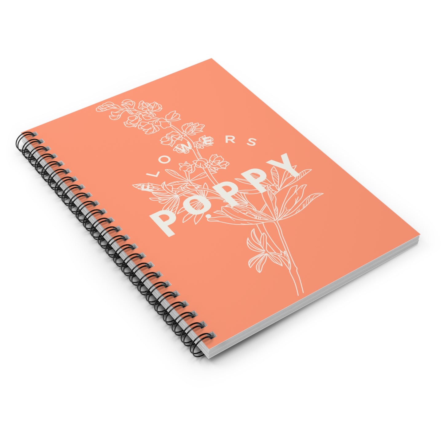Poppy Flowers Spiral Notebook - Ruled Line (8" x 6")
