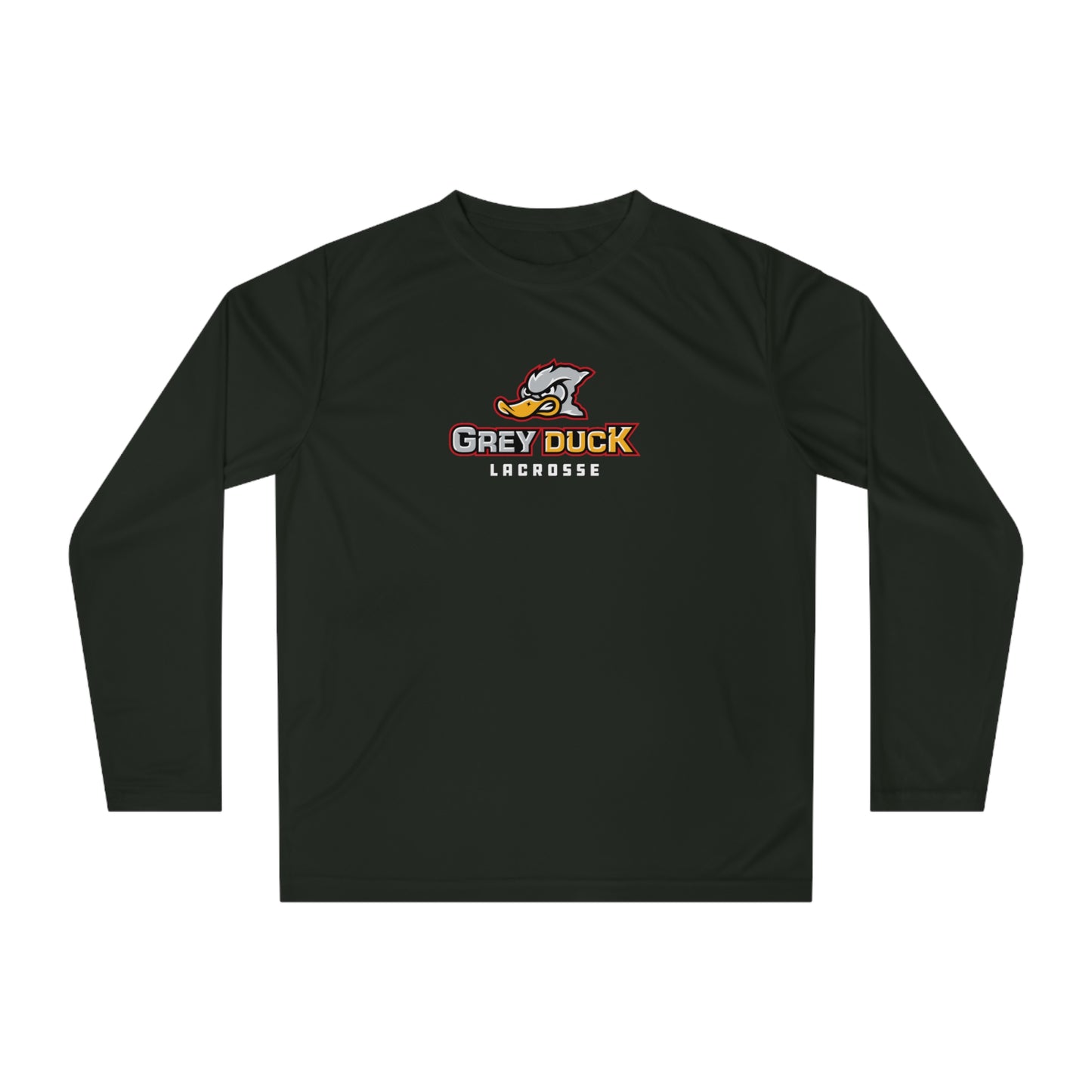 Adult Grey Duck Lacrosse Team 365 Performance Long Sleeve Shirt