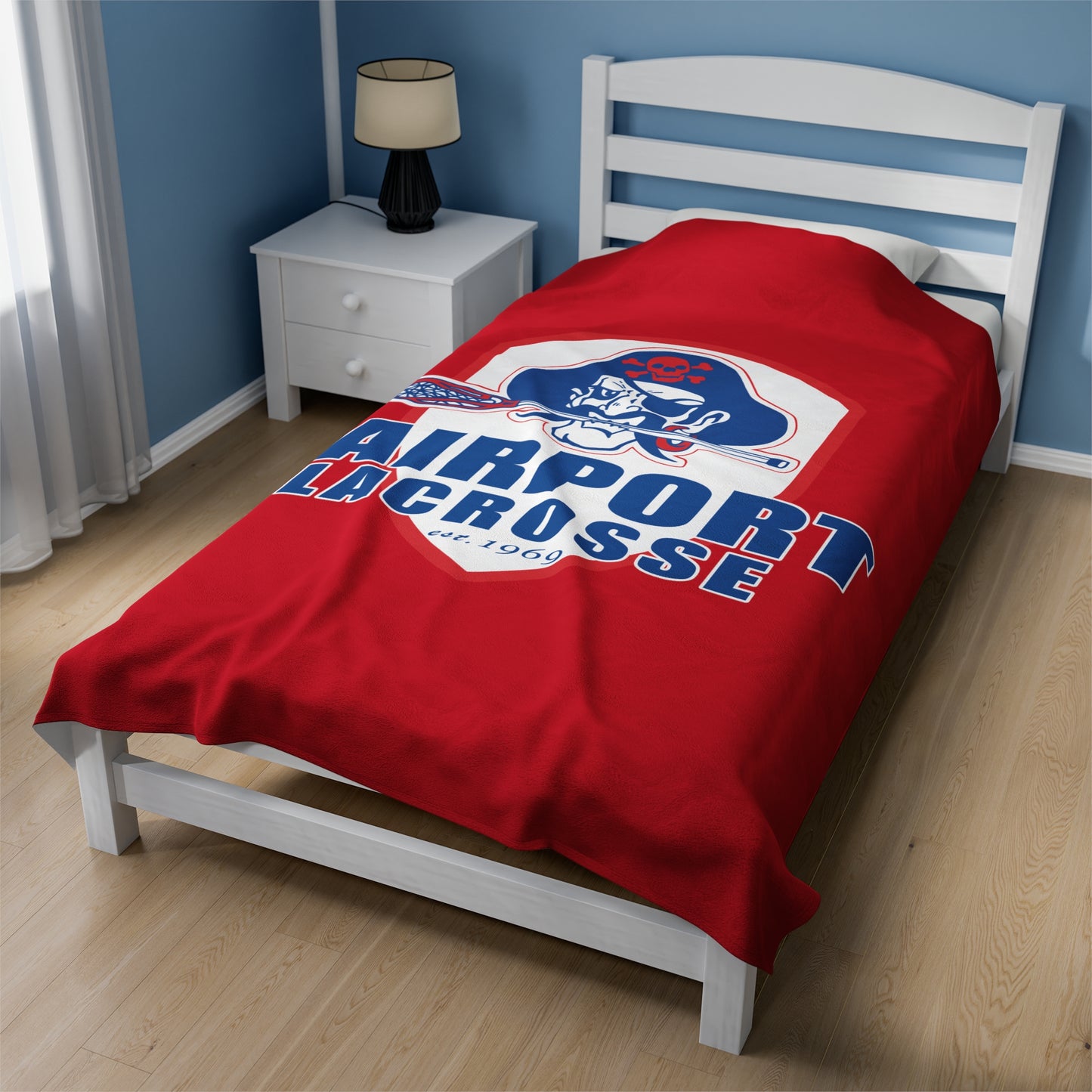 Fairport Lacrosse Velveteen Plush Blanket