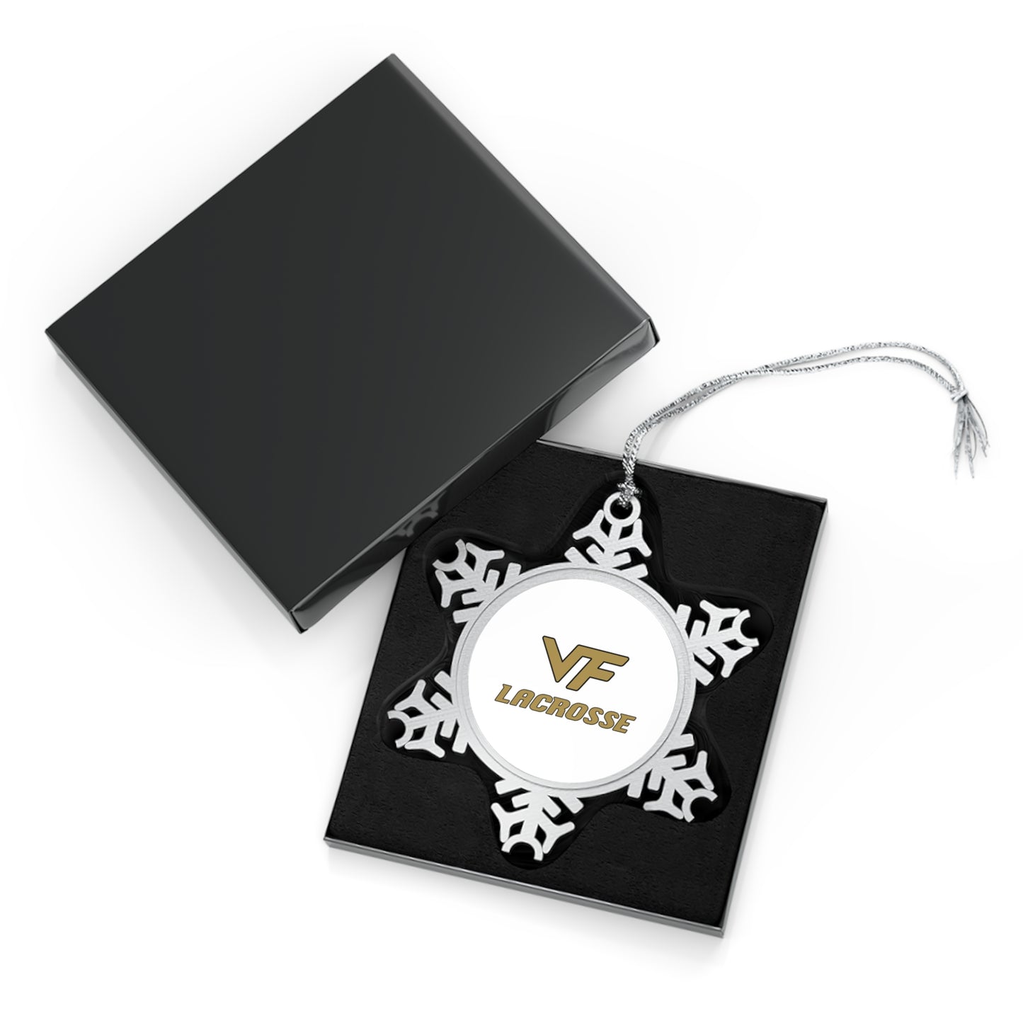 Vallivue Lacrosse Pewter Snowflake Ornament