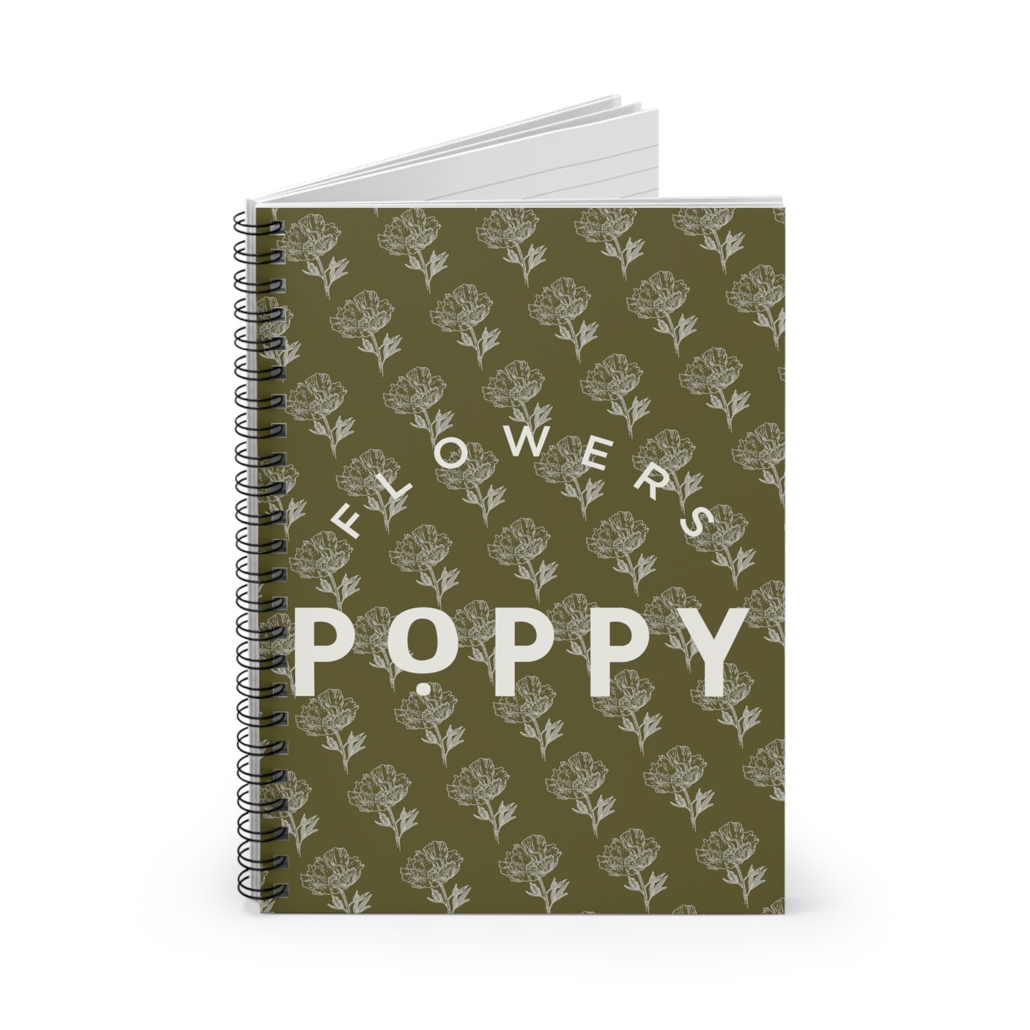 Poppy Flowers Spiral Notebook - Ruled Line (8" x 6")