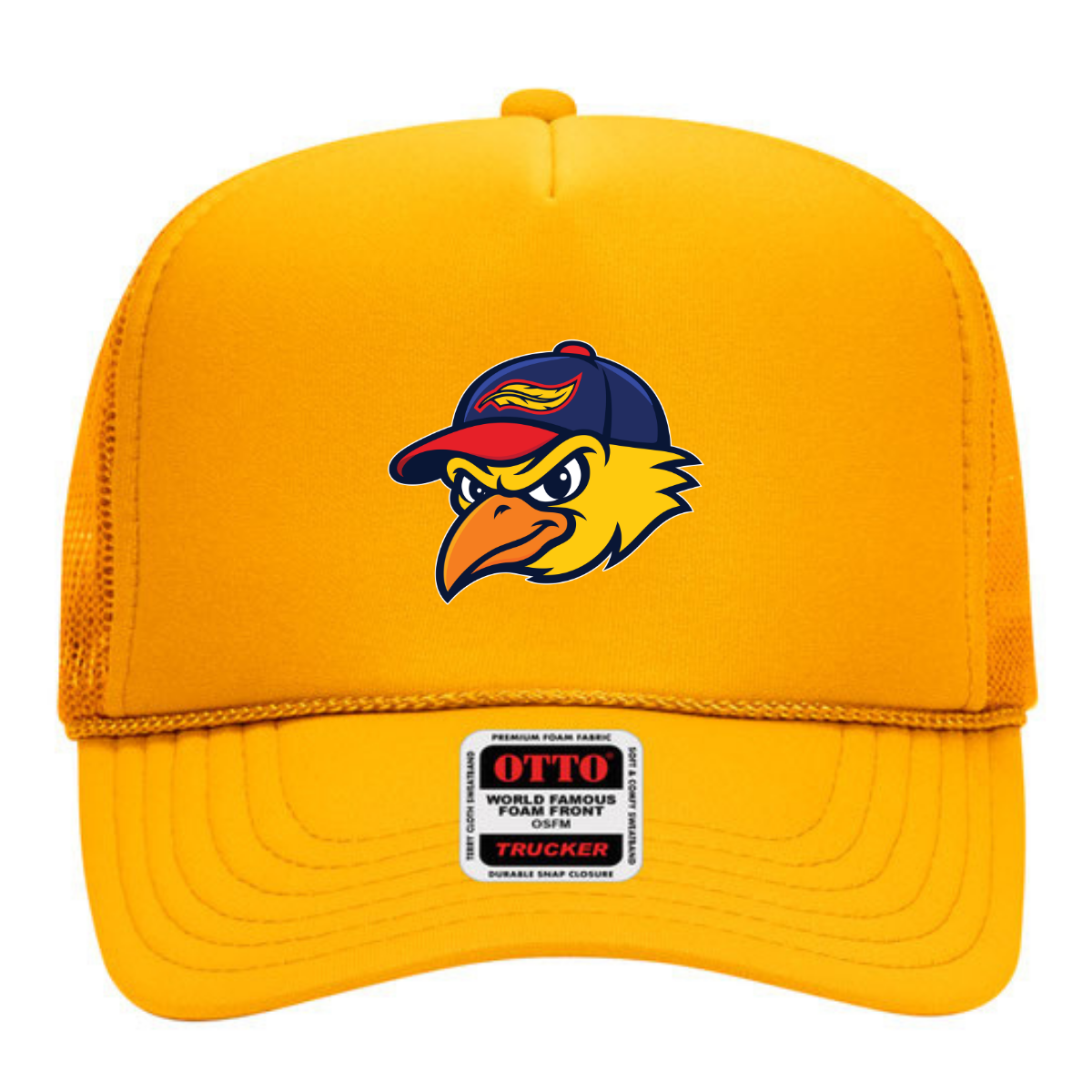 Mudhens Baseball Otto 5 Panel Crown Mesh Back Trucker Hat
