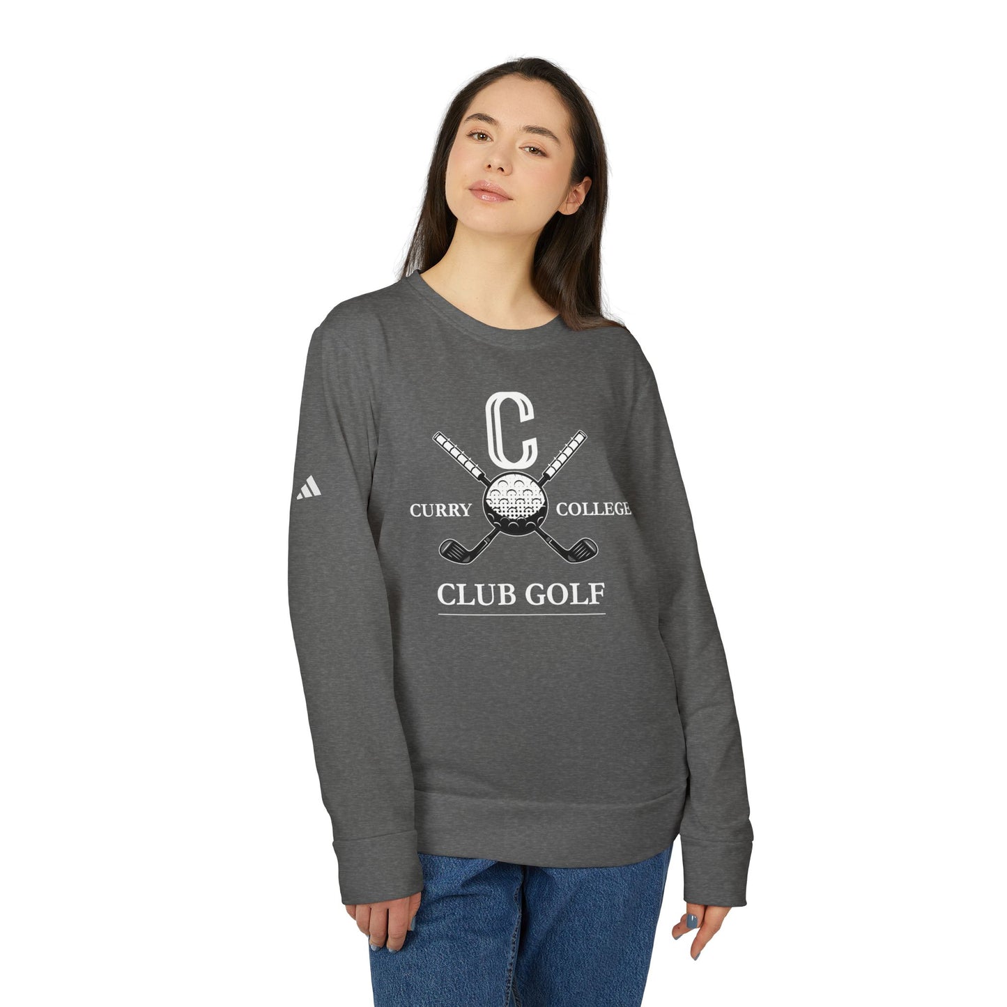 Adult Curry College Golf Adidas Fleece Crewneck Sweatshirt