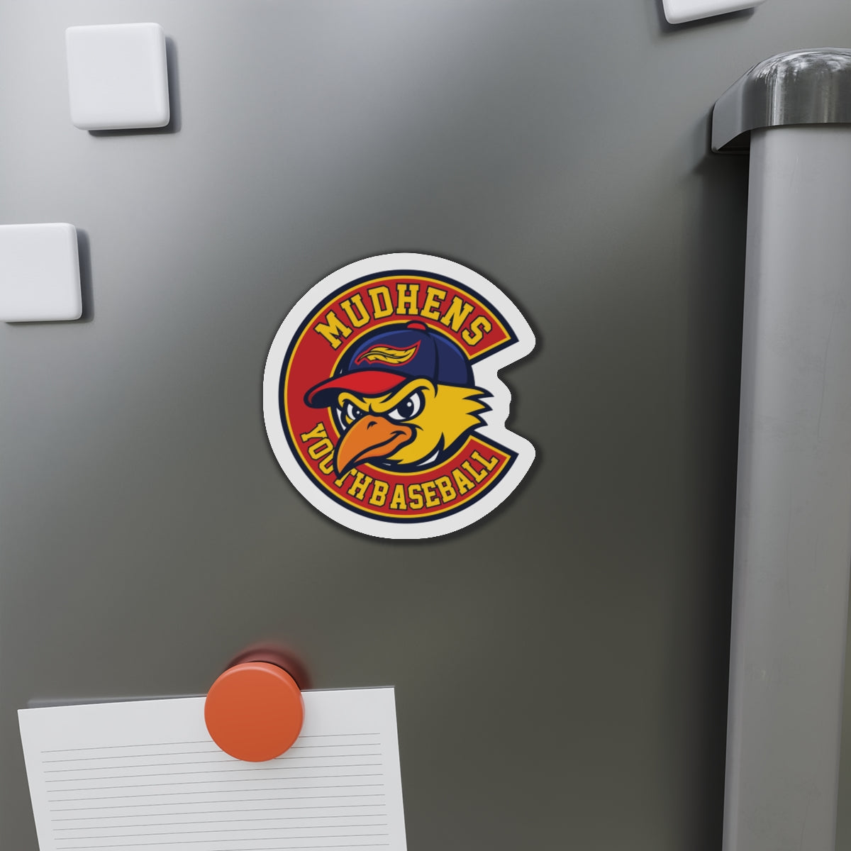 Mudhens Baseball Die-Cut Magnet