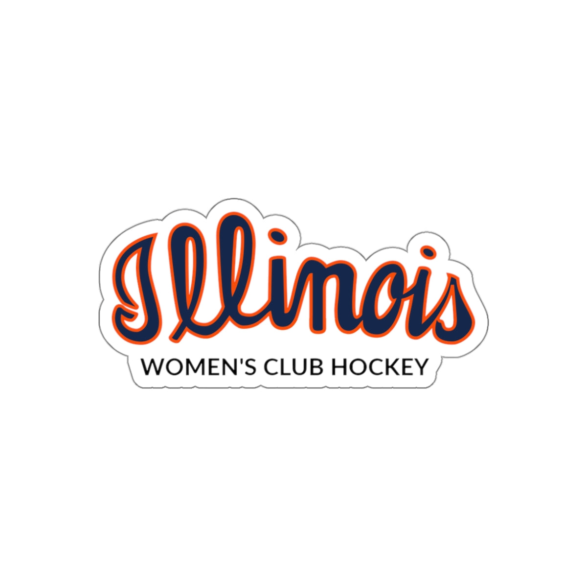 Illinois Women's Hockey Die-Cut Sticker