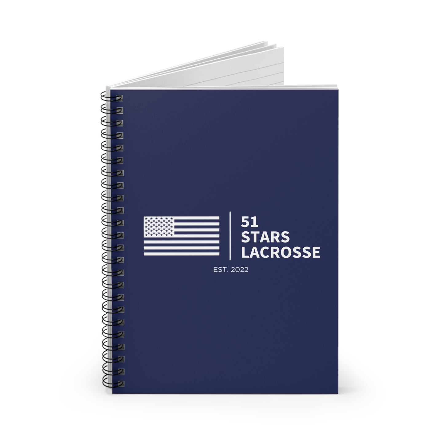 51 Stars Spiral Notebook - Ruled Line (8" x 6")