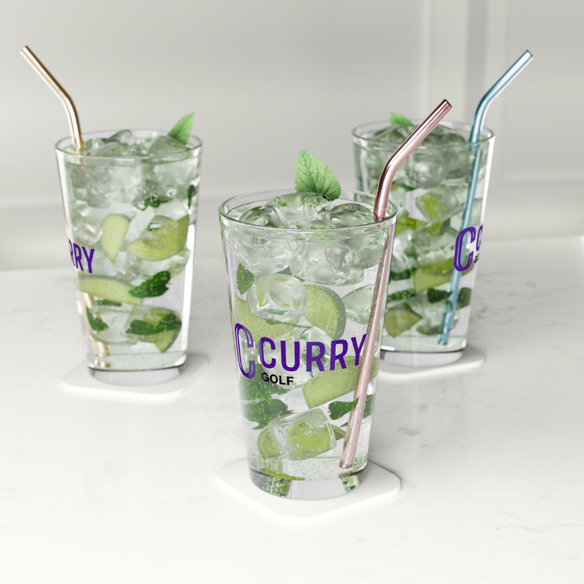 Curry College Golf  Pint Glass - 16oz