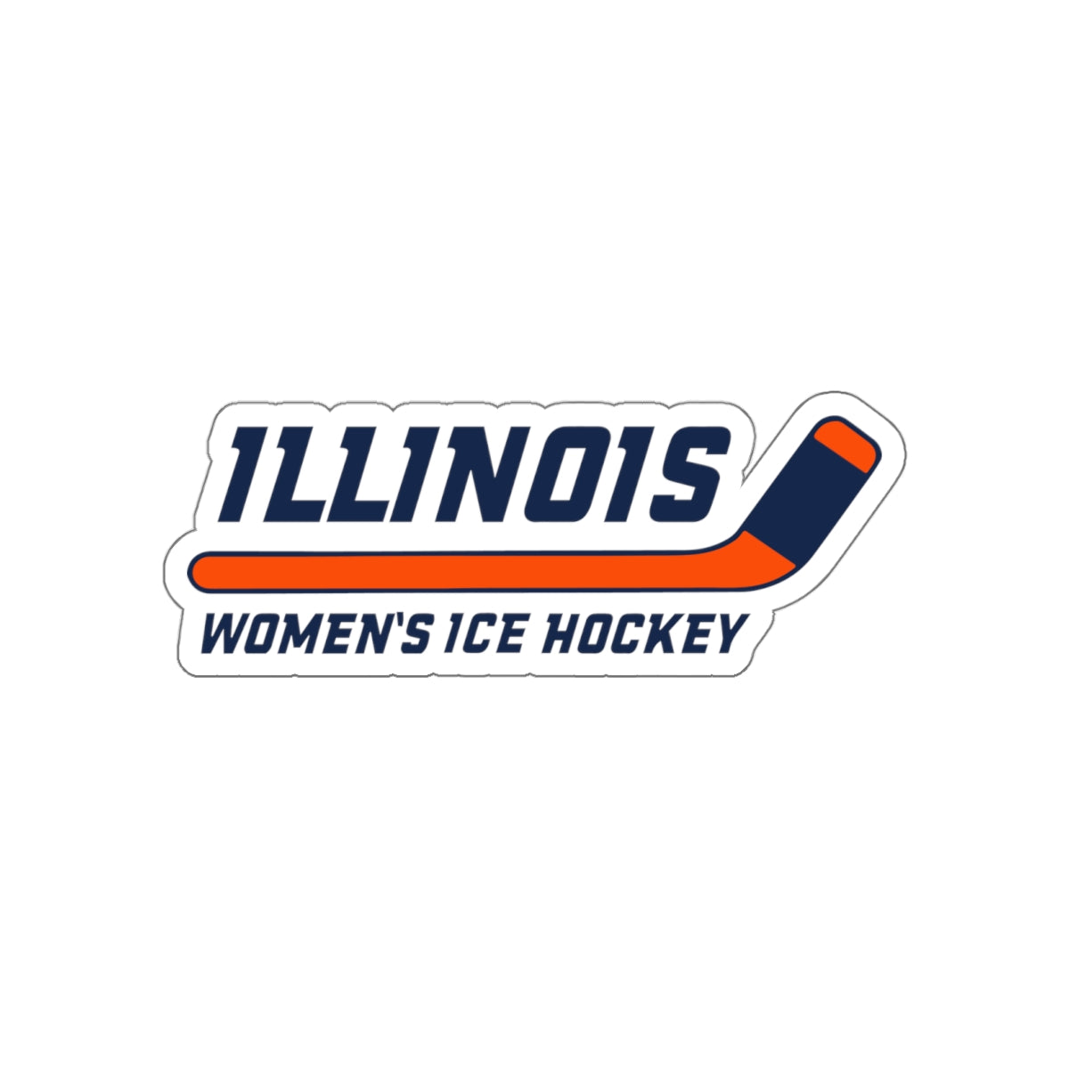 Illinois Women's Hockey Die-Cut Sticker