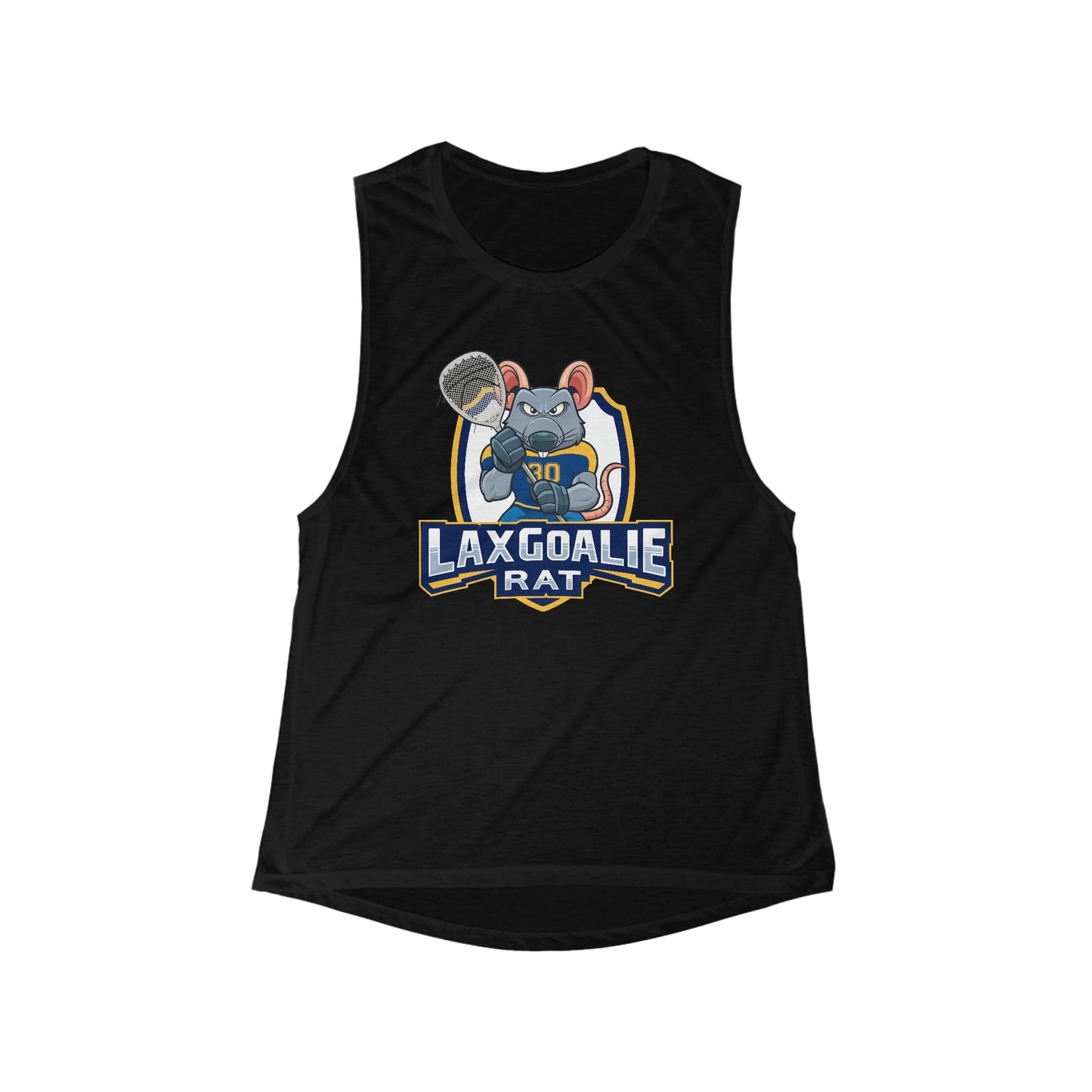 Women's Lax Goalie Rat Bella + Canvas Flowy Scoop Sport Tank