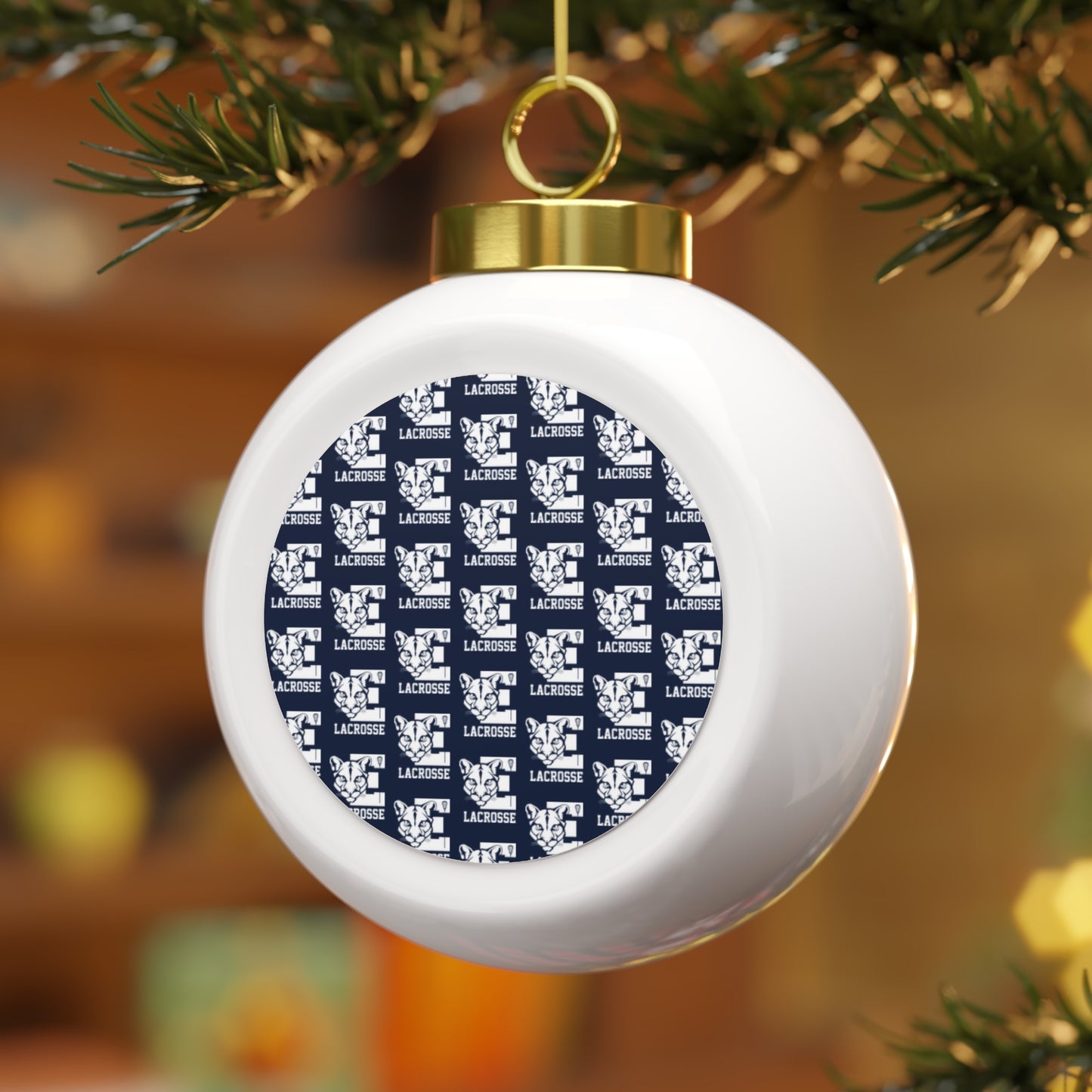 Evergreen Lacrosse Christmas Ball Ornament