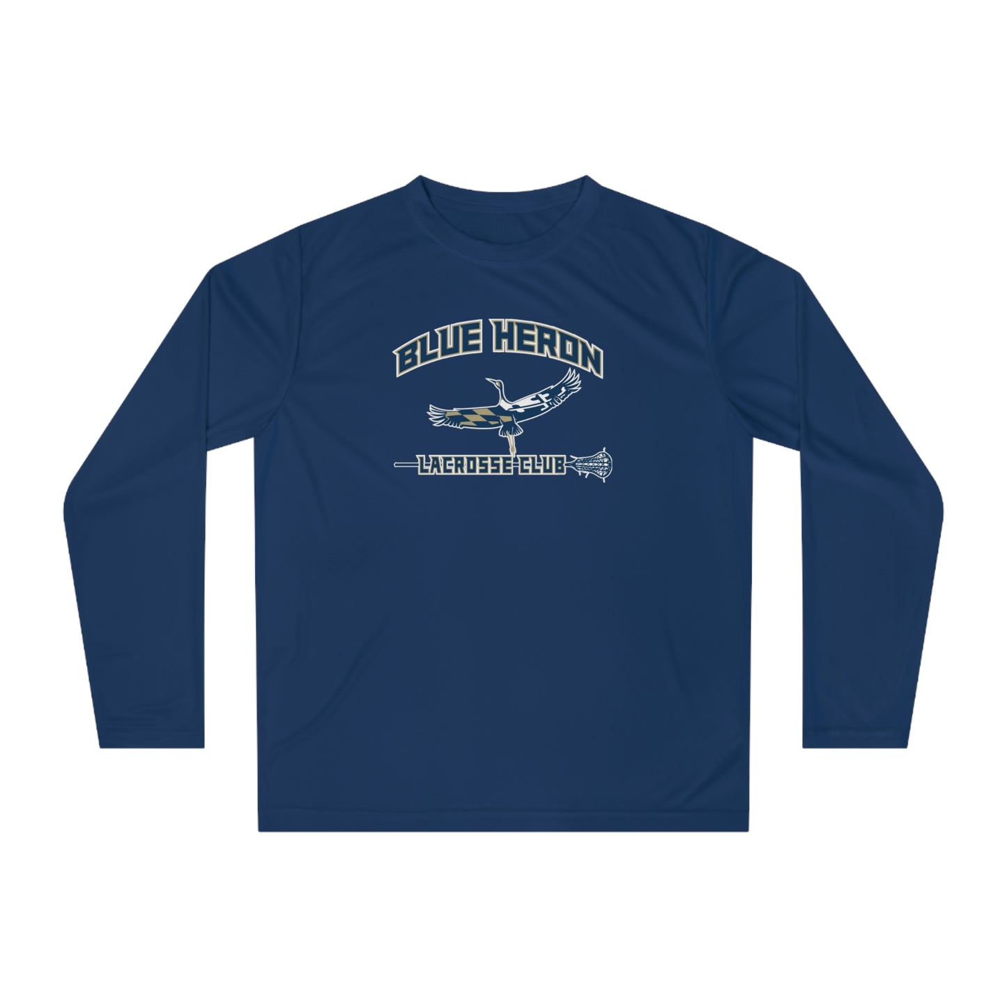 Adult Blue Heron Lax Performance Long Sleeve